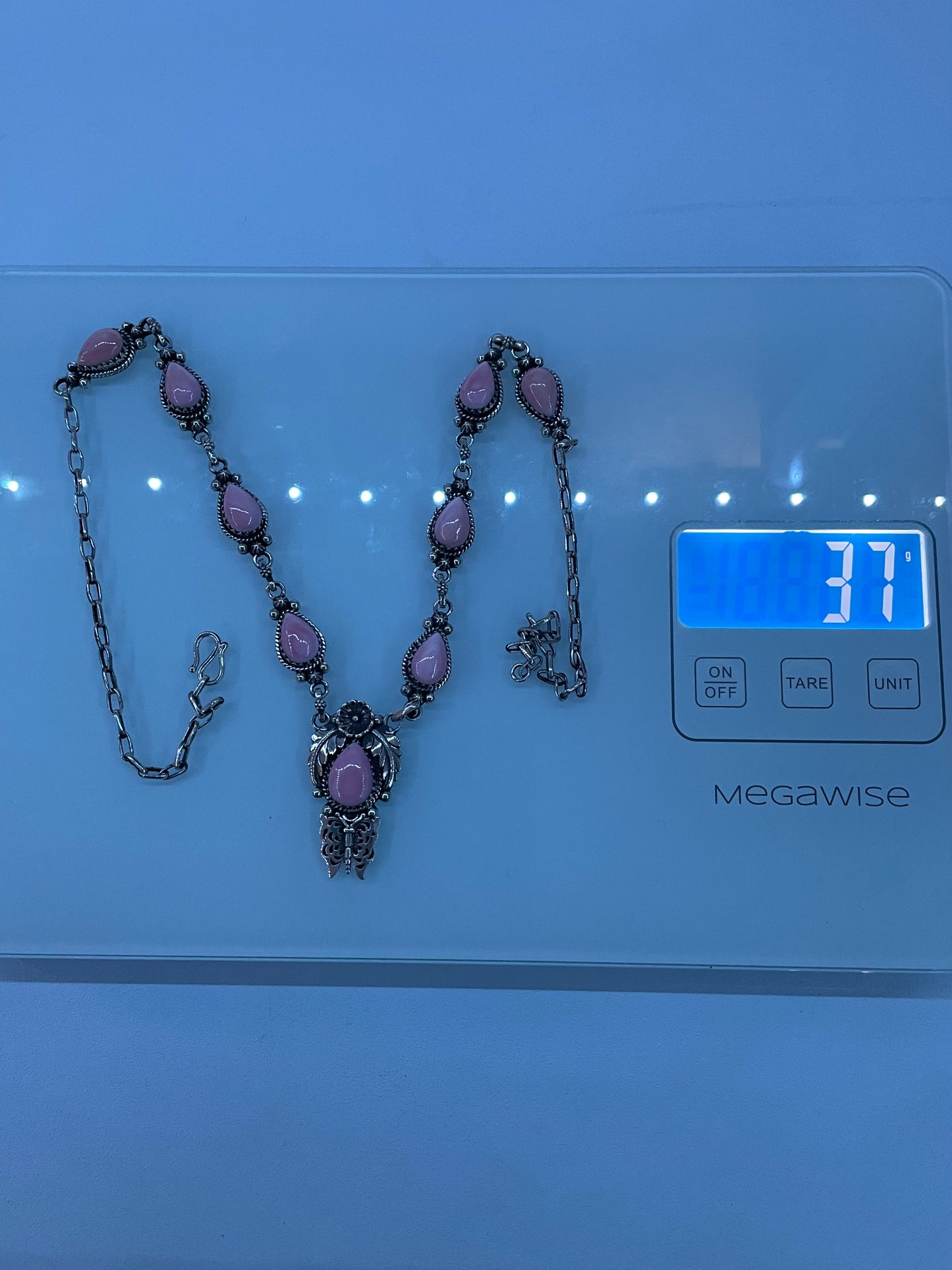 Pink Conch Floral Necklace | 925 Sterling Silver E337