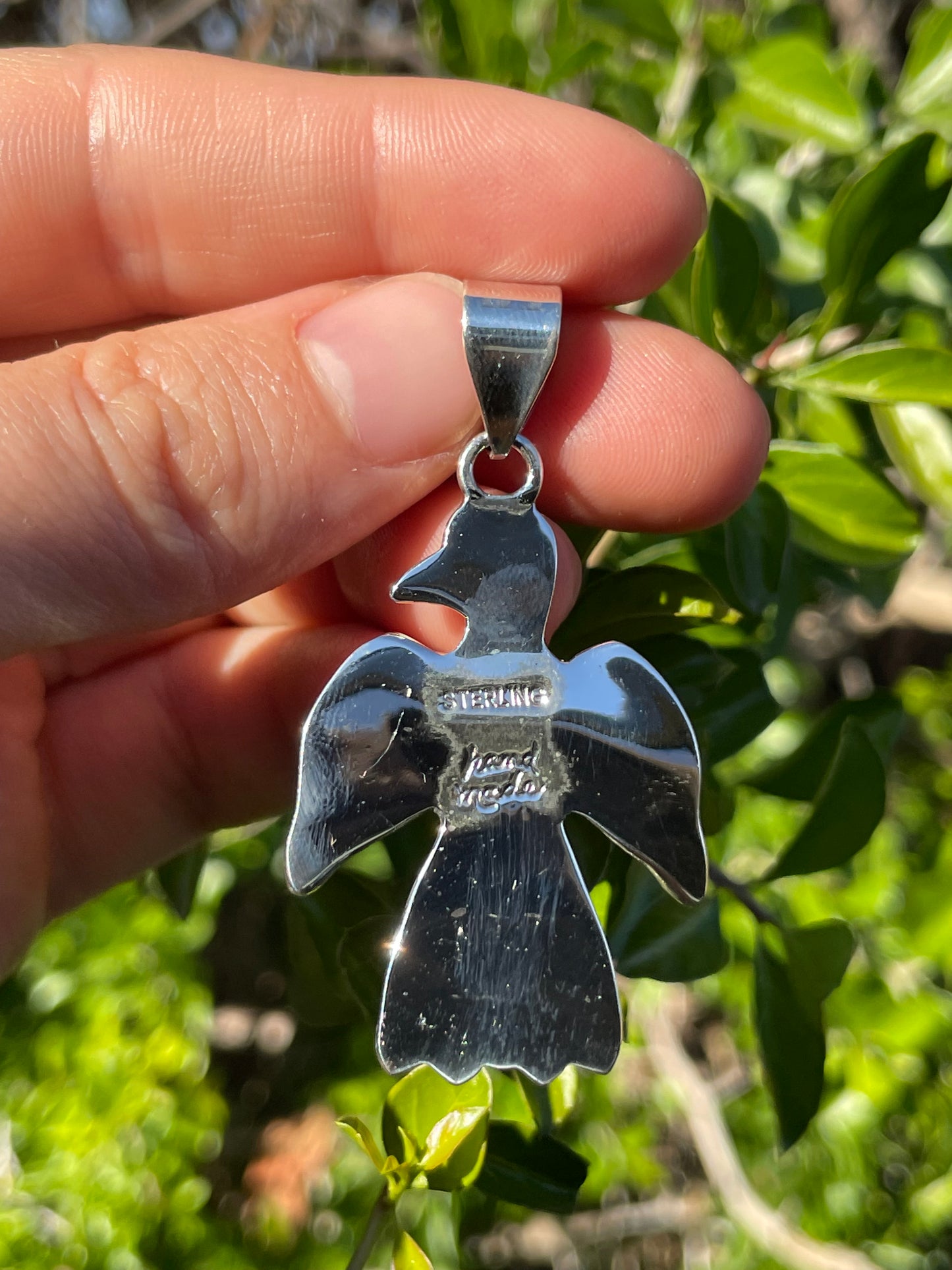 Pink Conch Thunderbird Pendant | Sterling Silver 925 B715