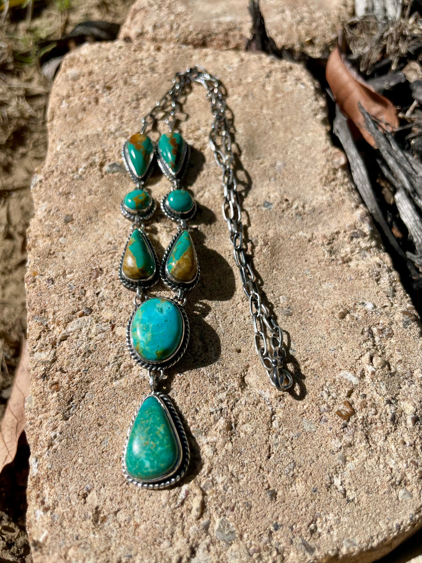Kingman Turquoise Statement Necklace | Sterling Silver D123