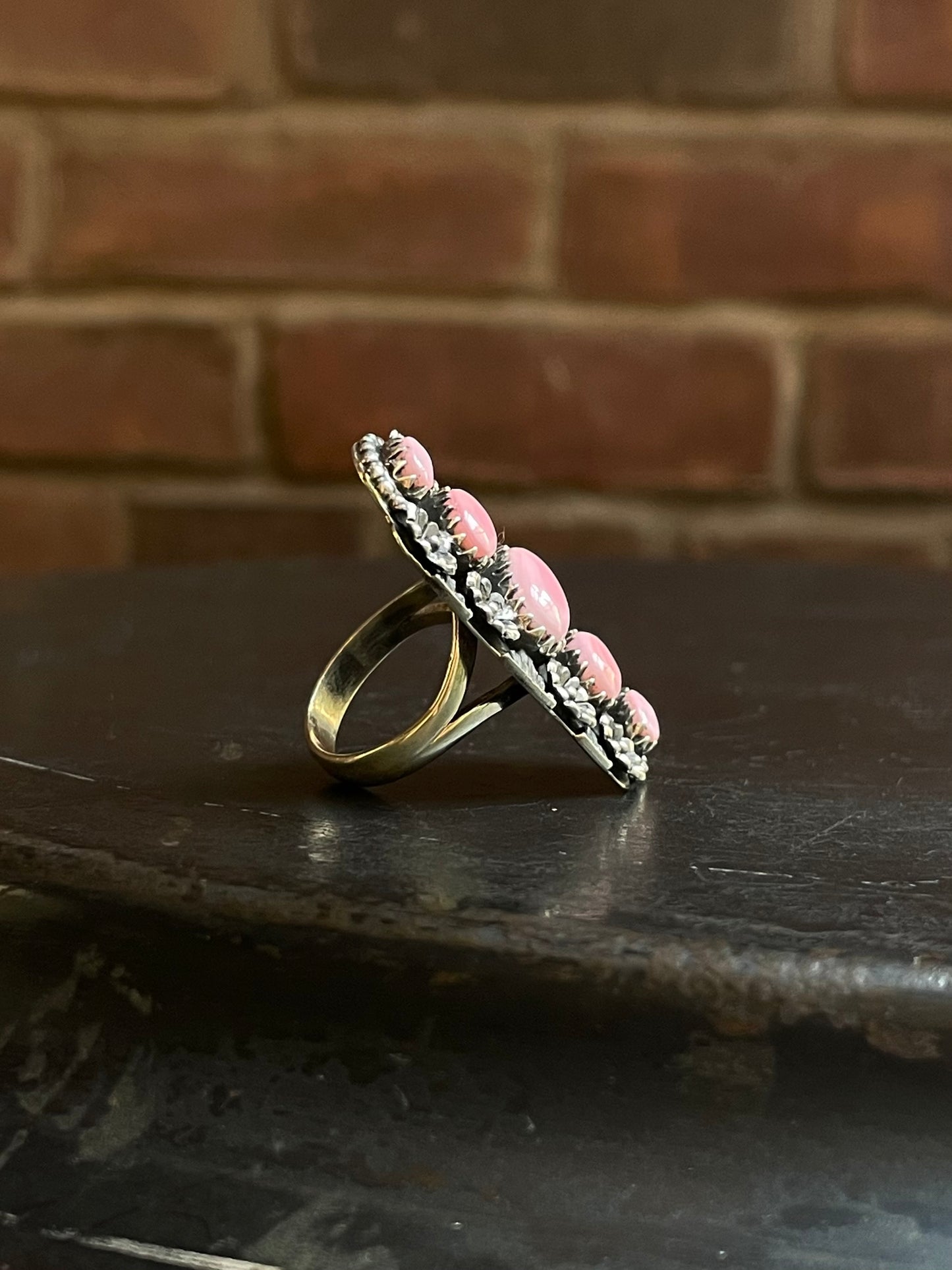 Pink Conch Flower Ring Size 8 | Sterling Silver E904