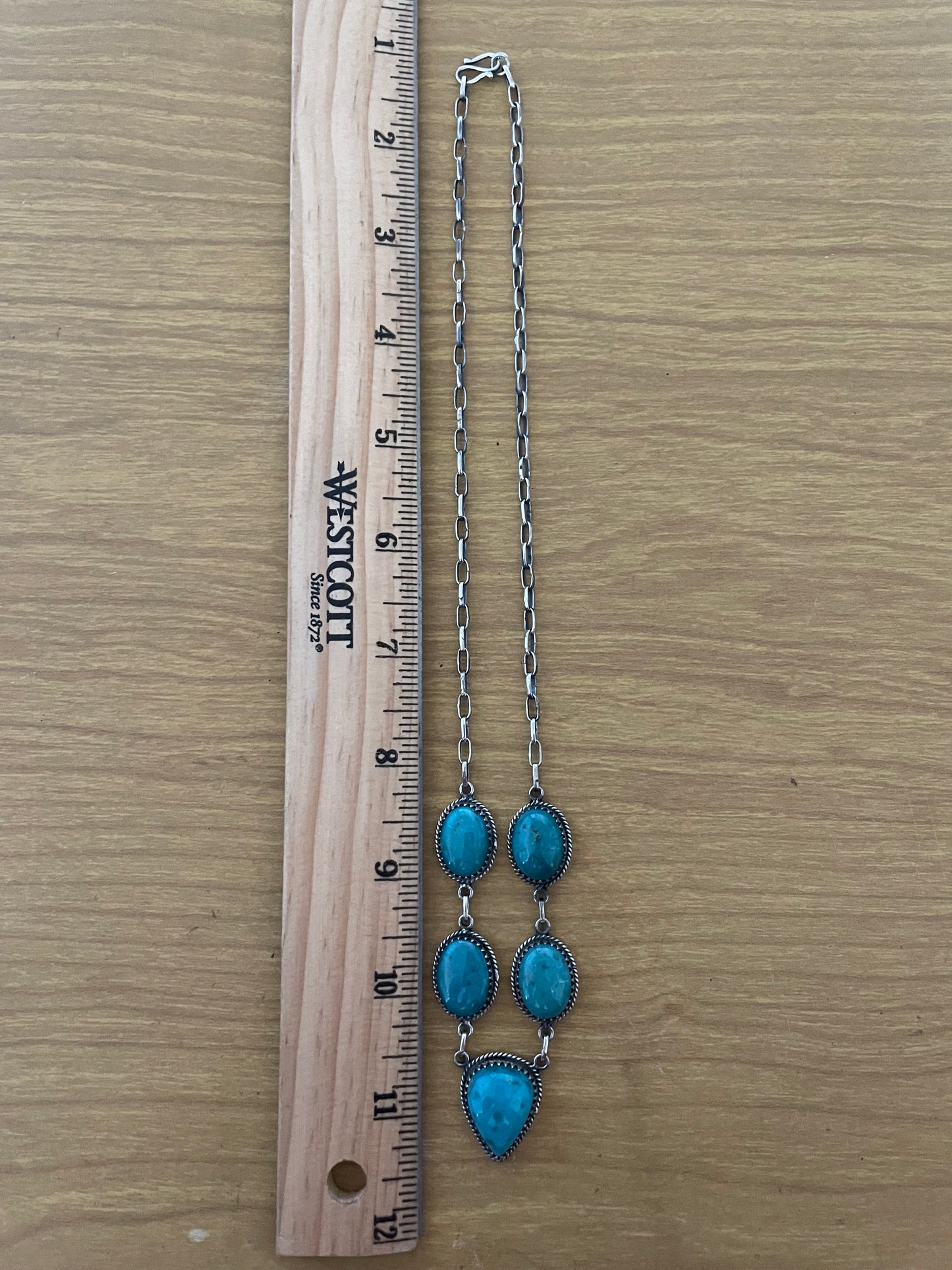 Kingman Lariat Turquoise Necklace | 925 Sterling Silver E330