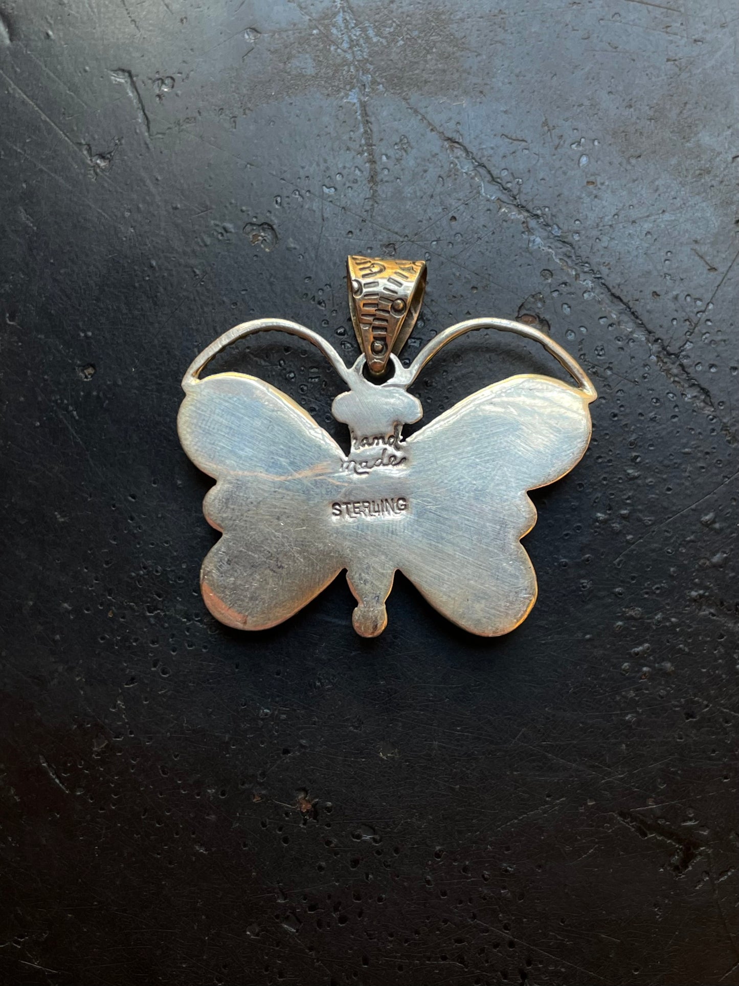 Kingman Turquoise Butterfly Pendant | Sterling Silver G460