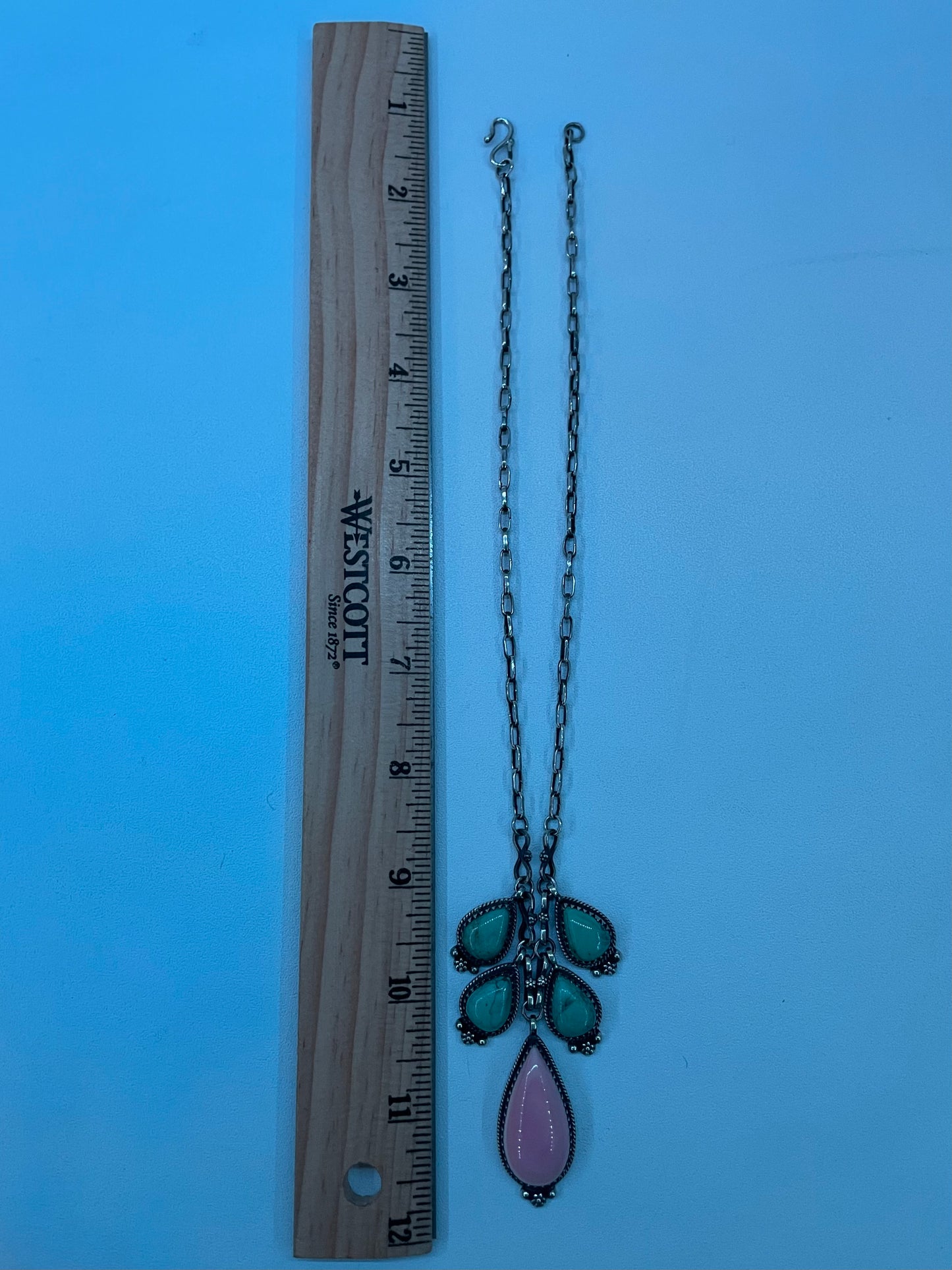Pink Conch & Turquoise Necklace | 925 Sterling Silver E338