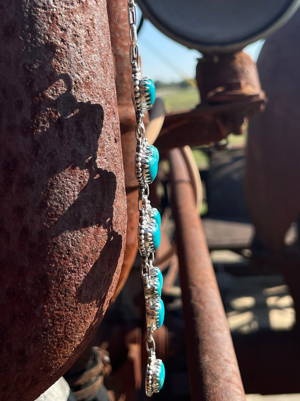 Kingman Turquoise Heart Necklace | 925 Sterling Silver E619