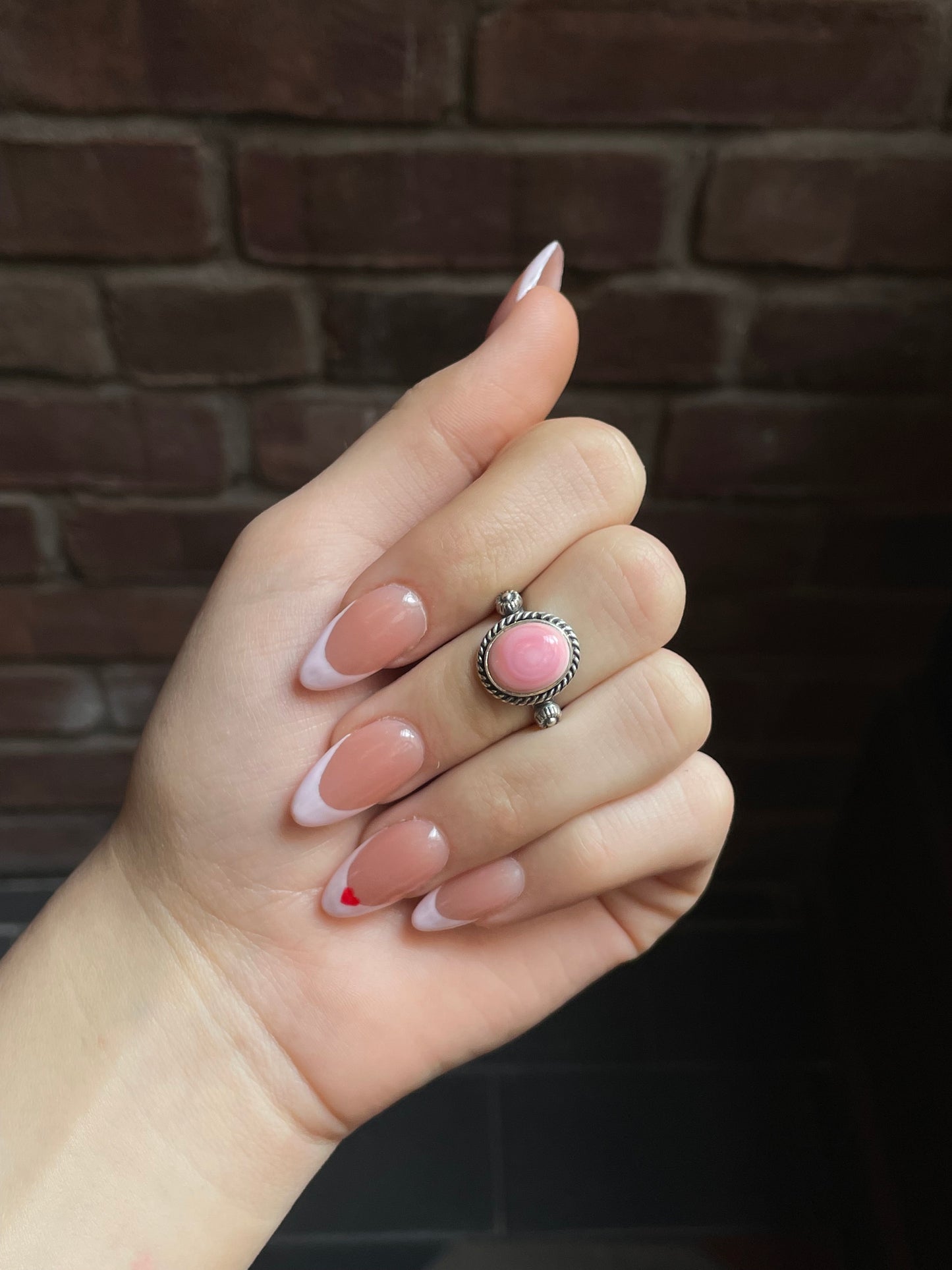 Pink Conch Ring Size 9 | 925 Sterling Silver E759