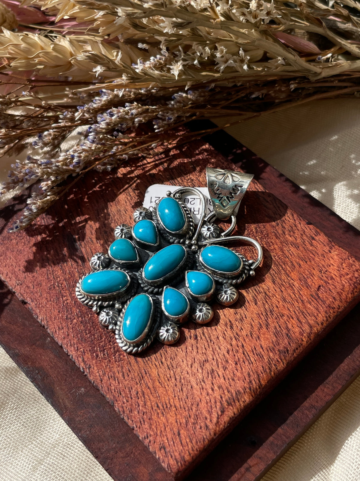 Turquoise Multi-Stone Butterfly Pendant | 925 Sterling Silver D333