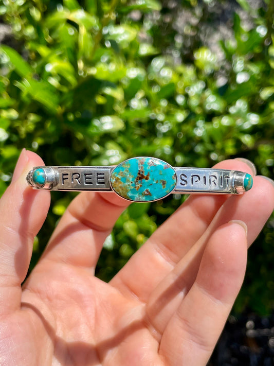 Kingman Turquoise Cuff Bracelet | 925 Sterling Silver D155