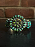 Kingman Turquoise Cluster Cuff Bracelet | 925 Sterling Silver G676