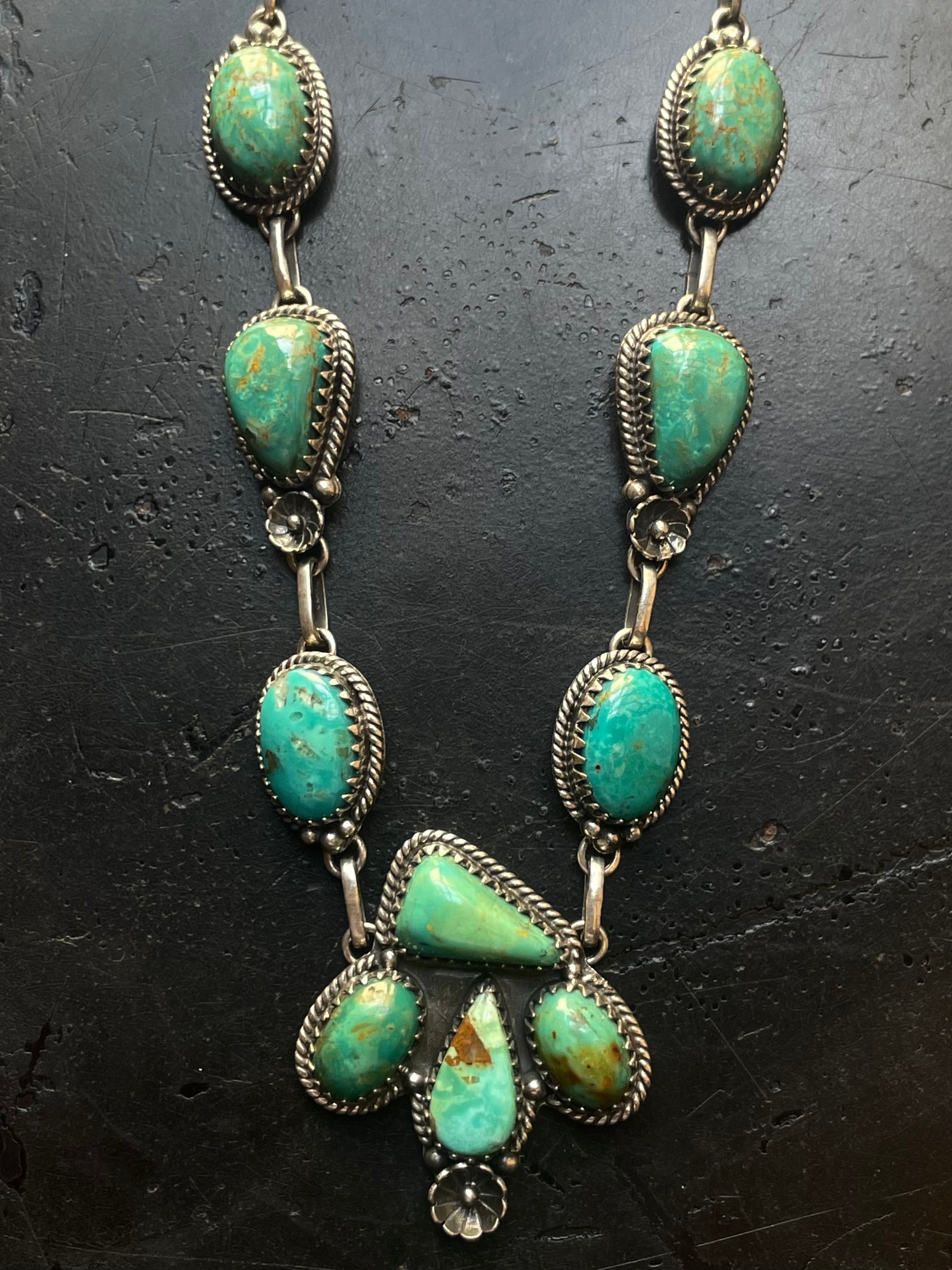 Kingman Turquoise Lariat Necklace | 925 Sterling Silver G603