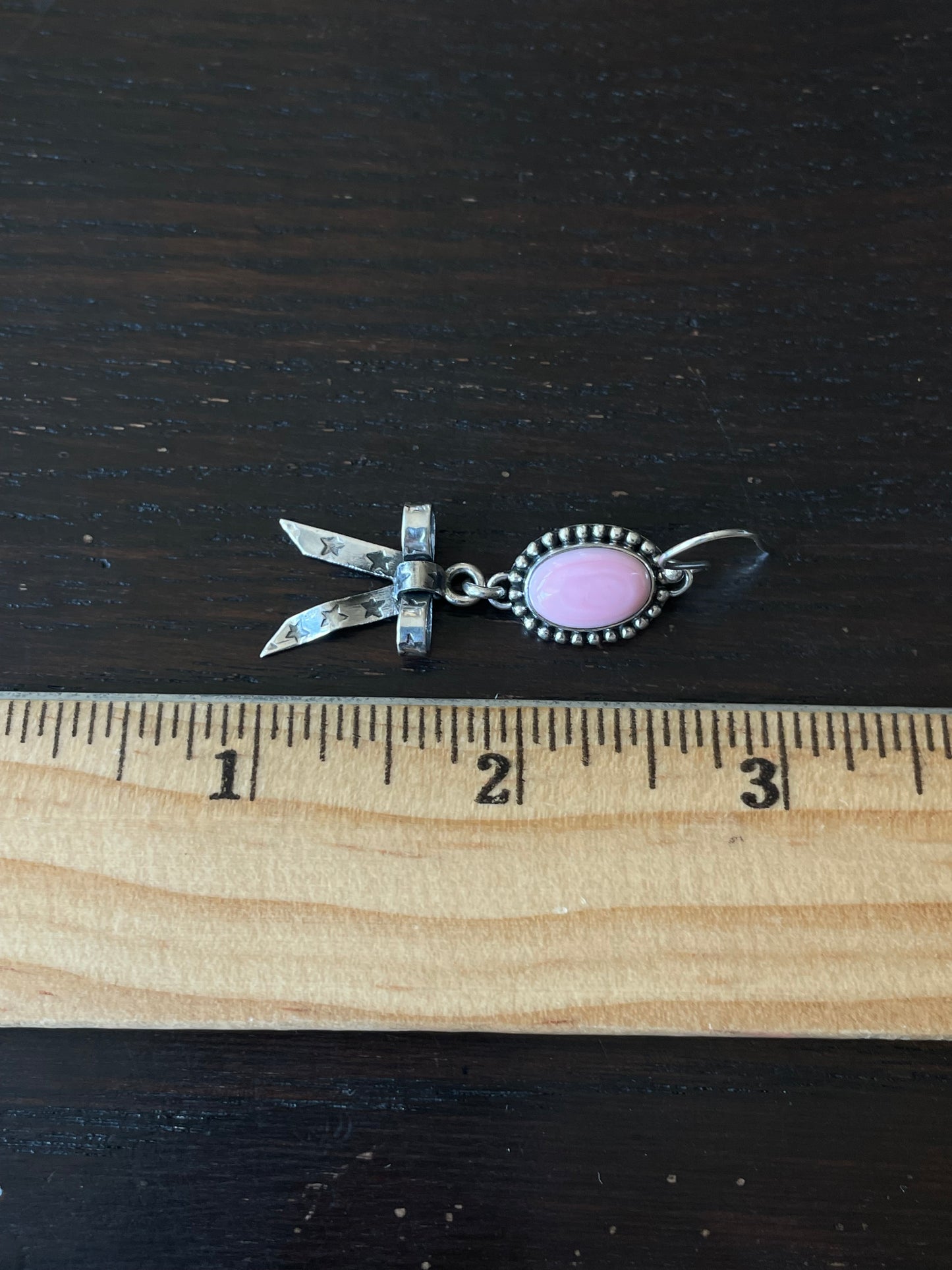 Pink Conch Bow Dangle Earrings | Sterling Silver E801