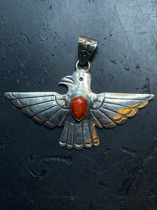 Spiny Oyster Thunderbird Pendant | 925 Sterling Silver E531