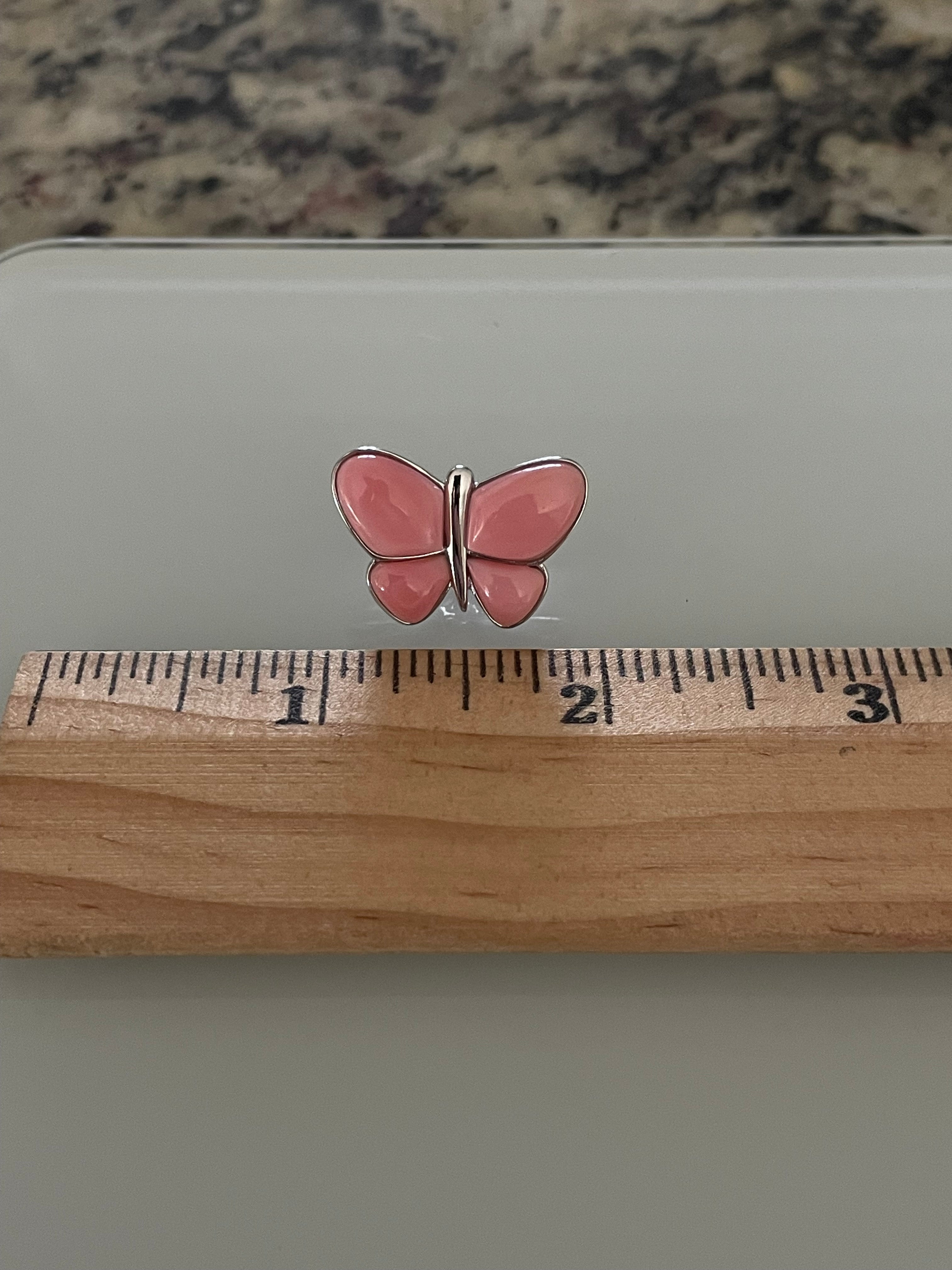 Pink Conch Butterfly Stud Earrings | 925 Sterling Silver E405