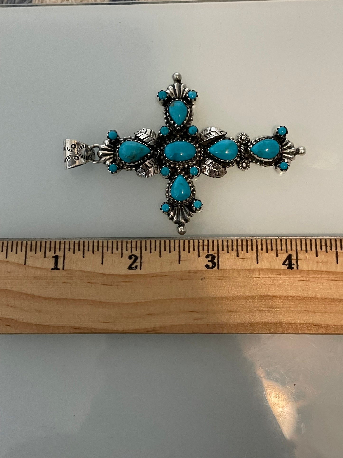 Turquoise Cross Pendant | 925 Sterling Silver C819