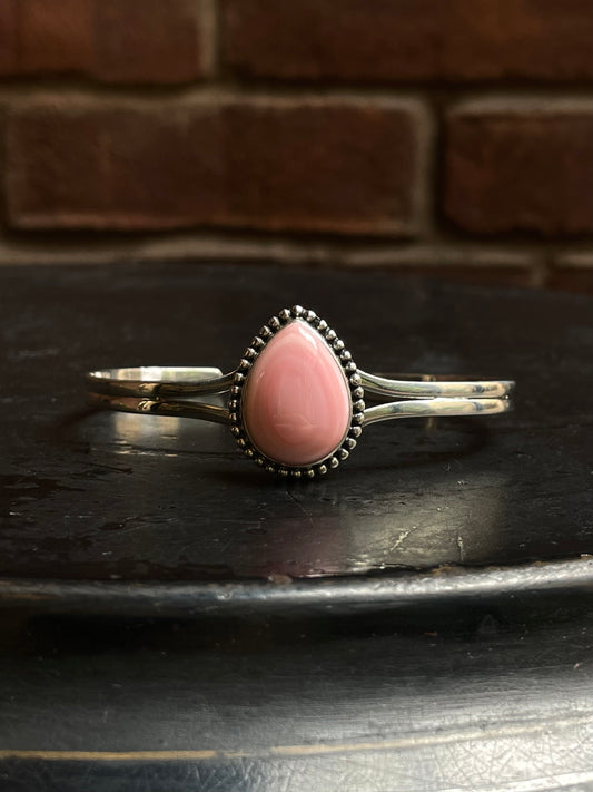 Pink Conch Cuff Bracelet | 925 Sterling Silver Southwest C998