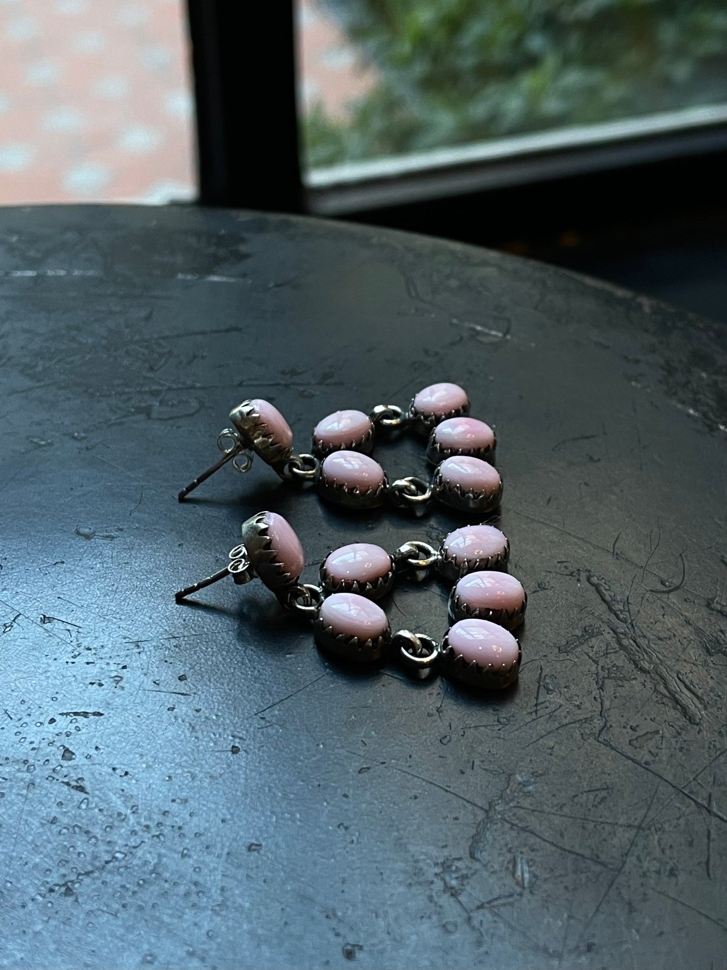 Pink Conch Drop Earrings | 925 Sterling Silver E378