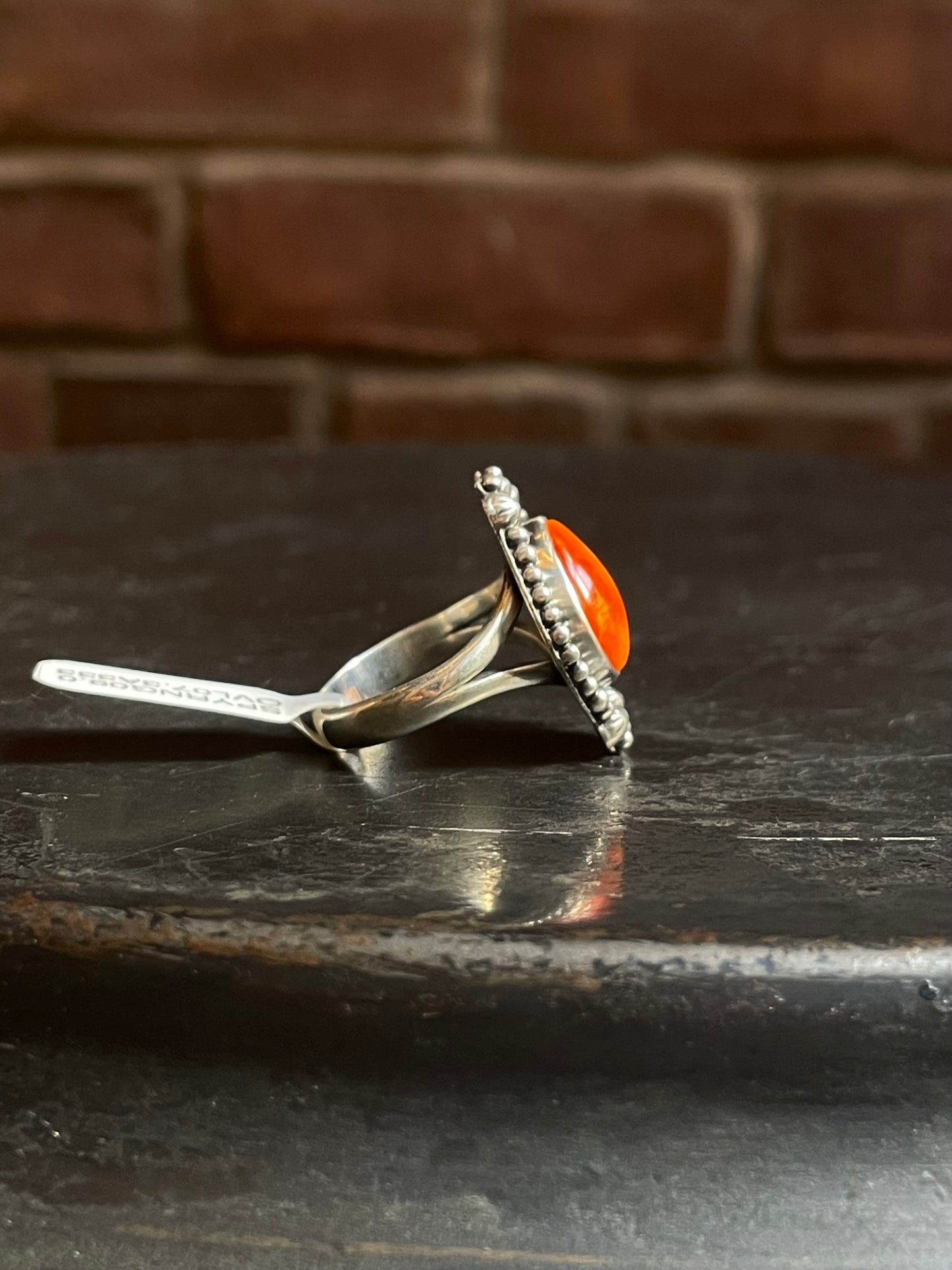 Spiny Oyster Ring Oval Design | Sterling Silver | Size 9 | A333