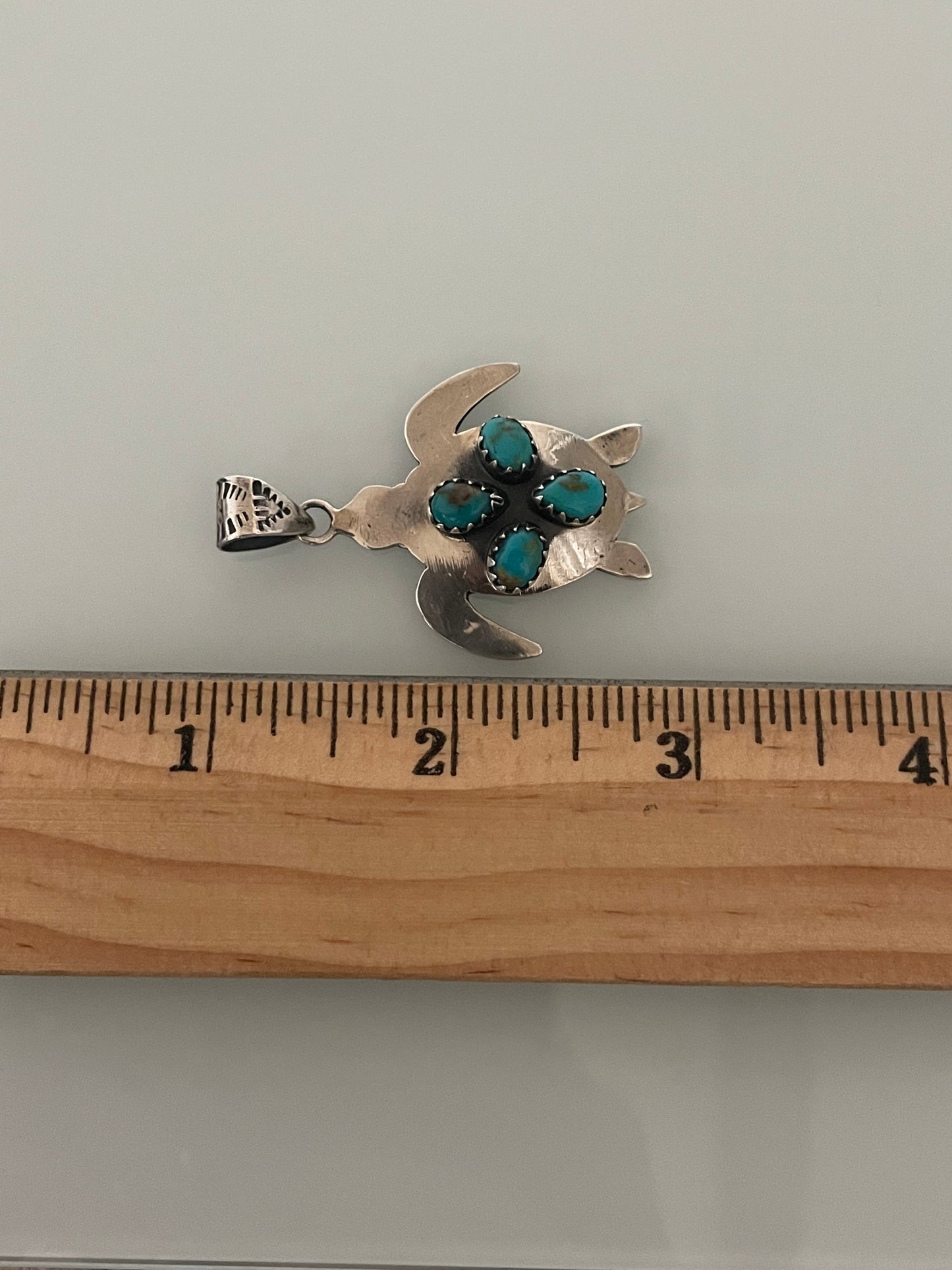 Turquoise Turtle Pendant | 925 Sterling Silver C991