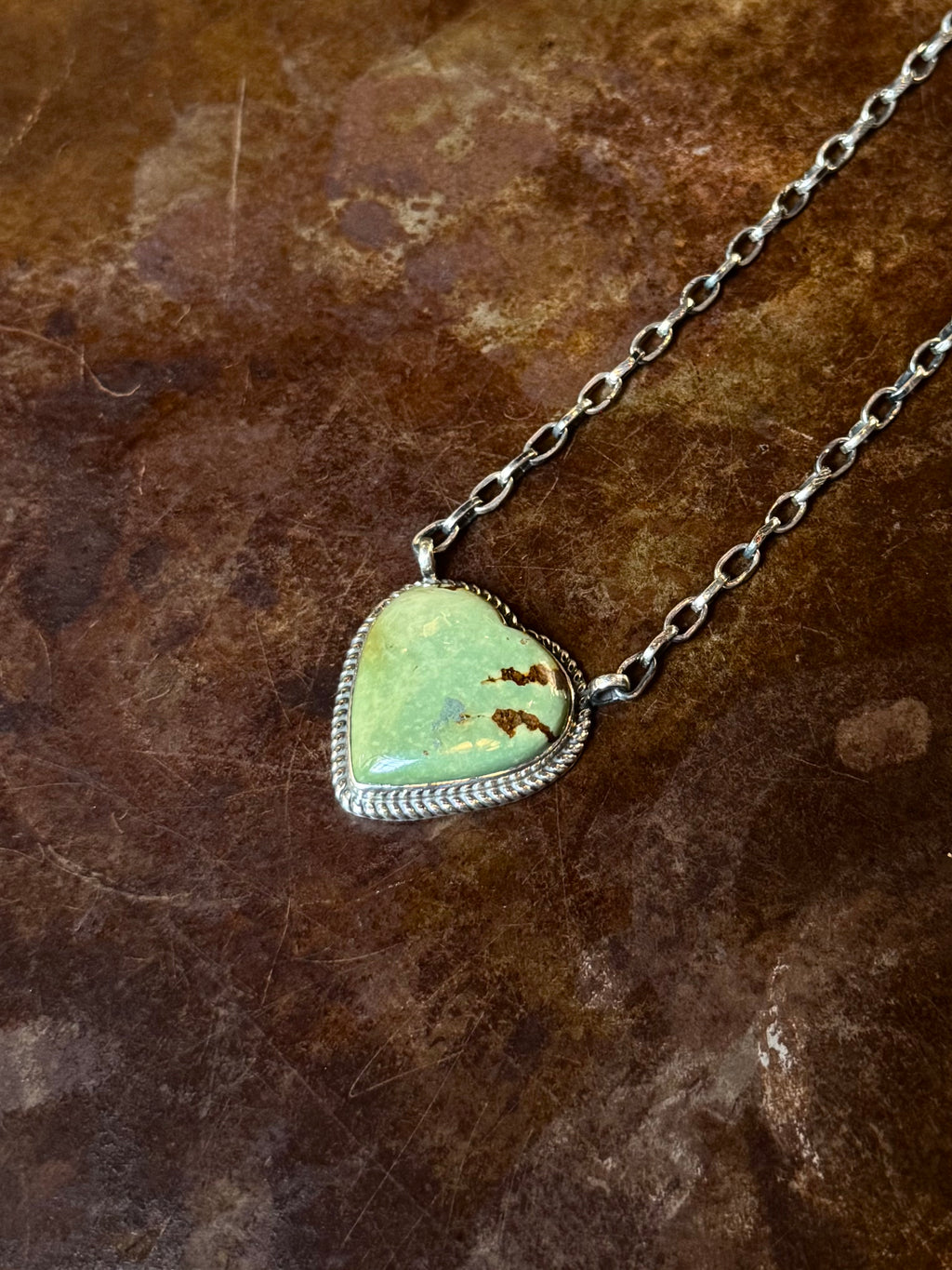 Turquoise Heart Necklace | Sterling Silver | .15 in | A961