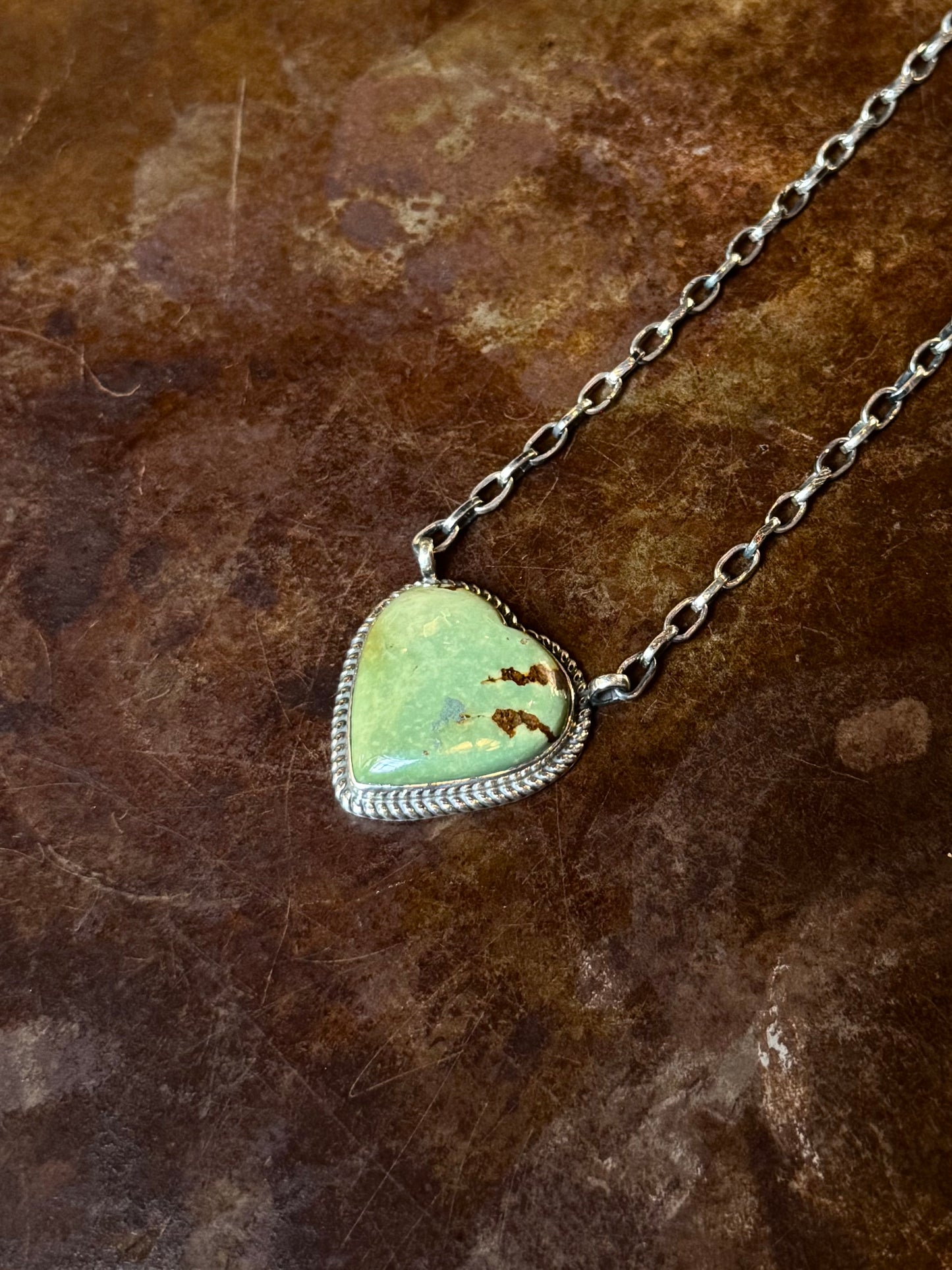 Turquoise Heart Necklace | Sterling Silver | .15 in | A961