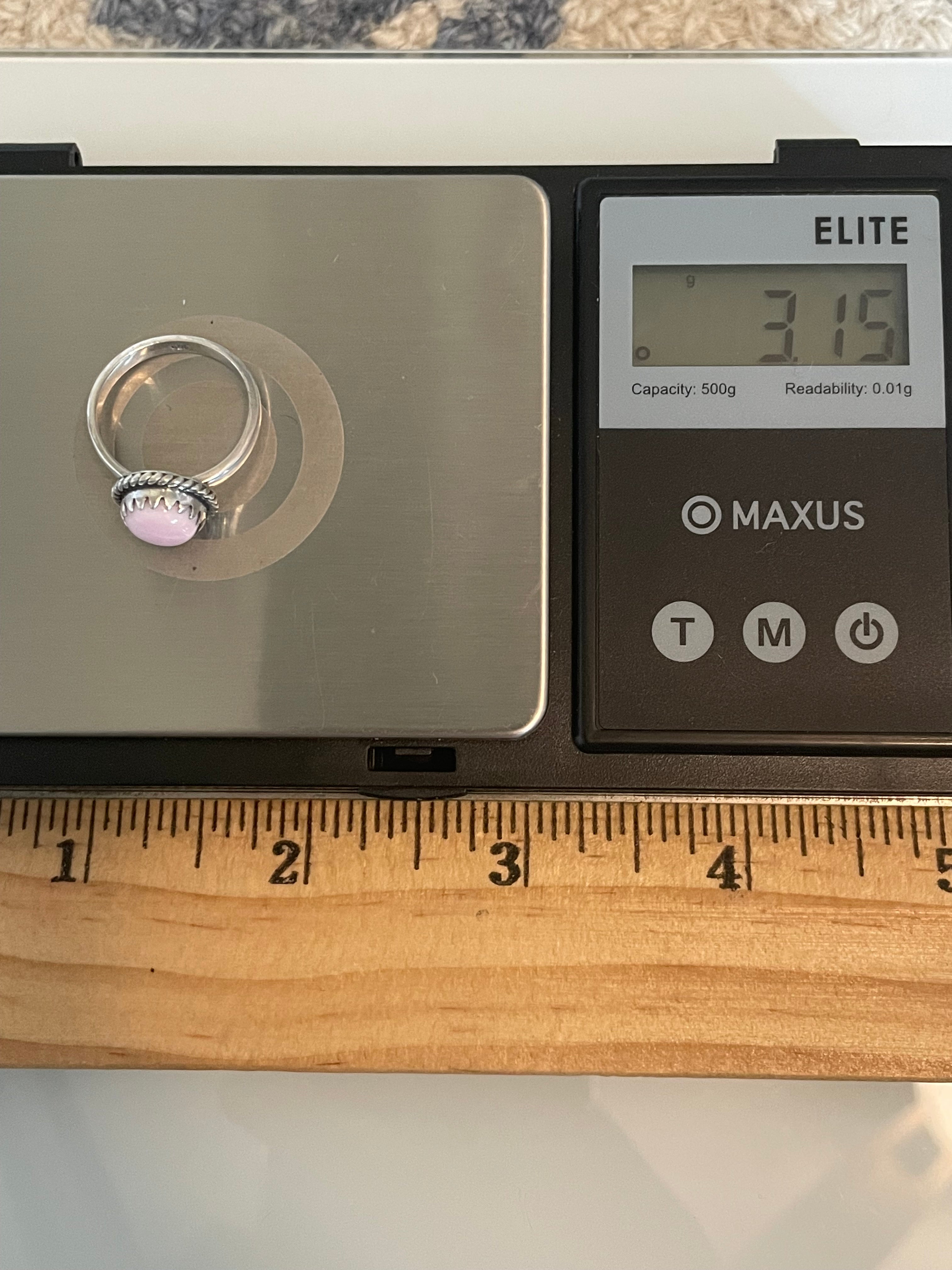 Pink Conch Ring Size 6 | 925 Sterling Silver G539
