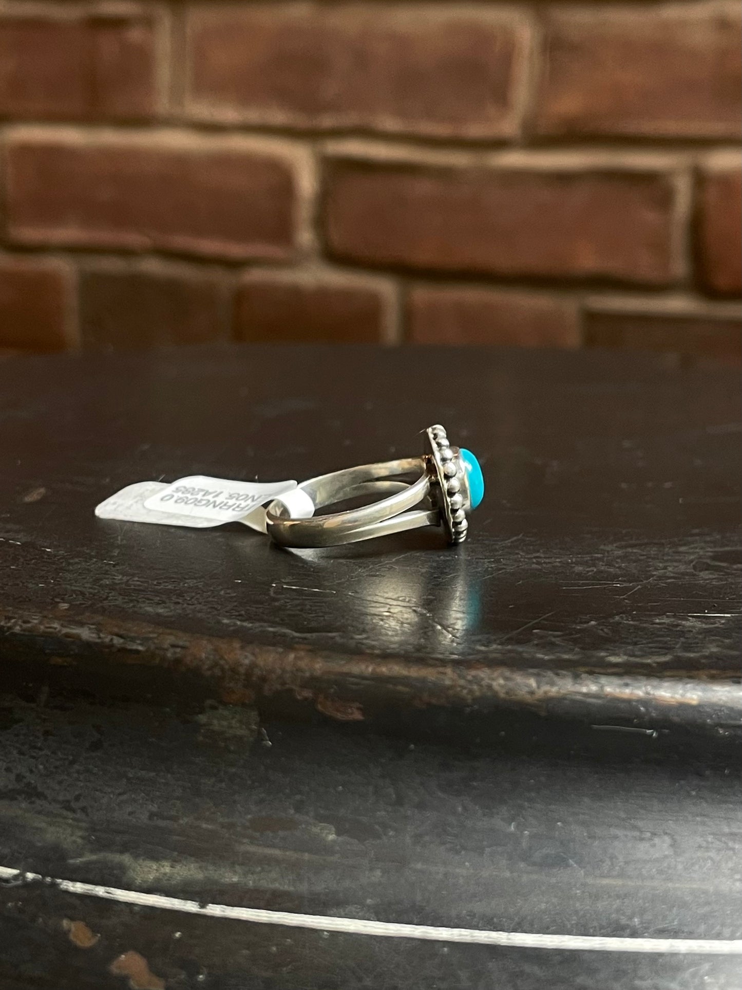 Kingman Turquoise Small Round Ring | Sterling Silver | Size 9 | A285