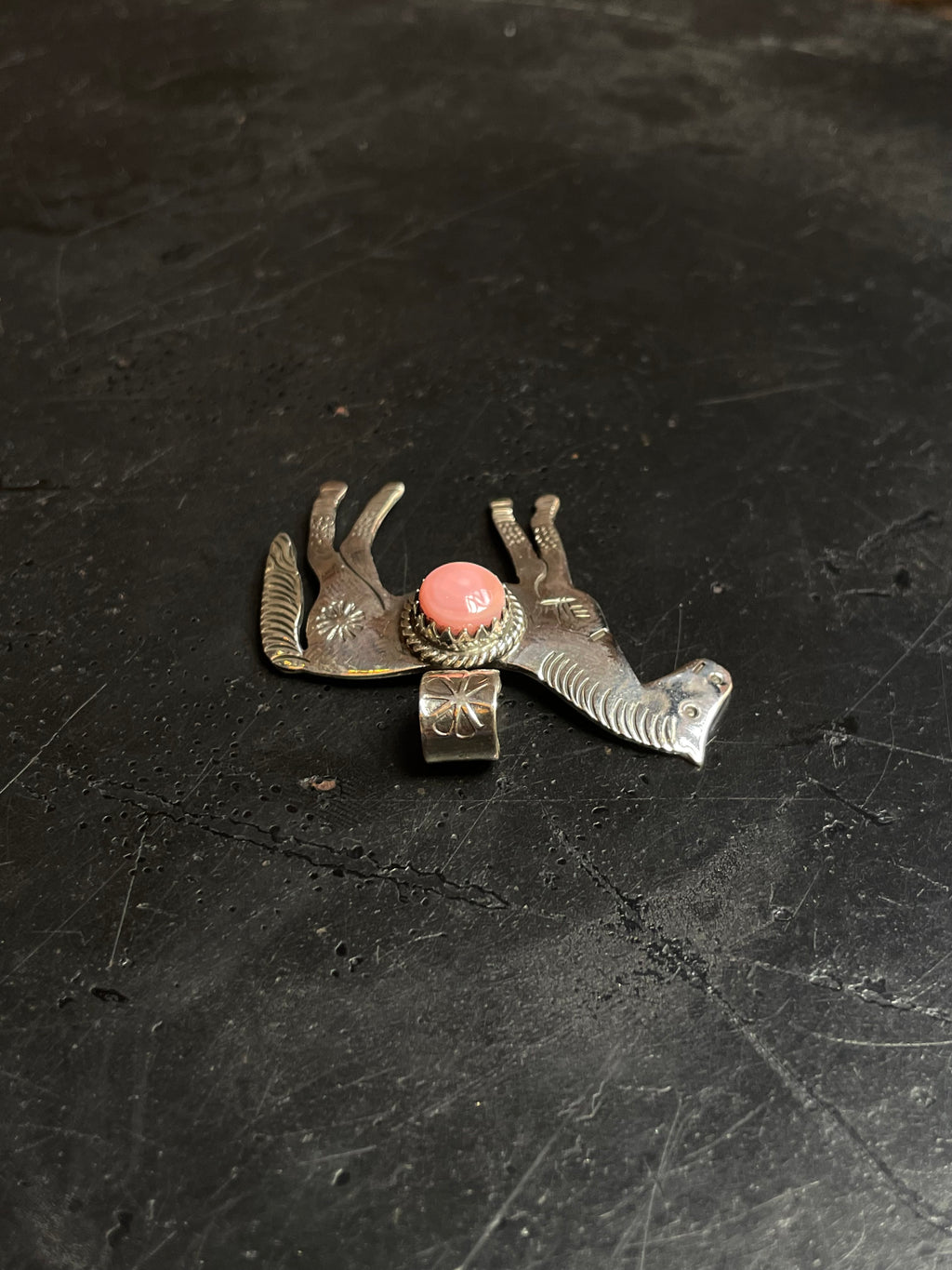 Pink Conch Horse Pendant | 925 Sterling Silver E254