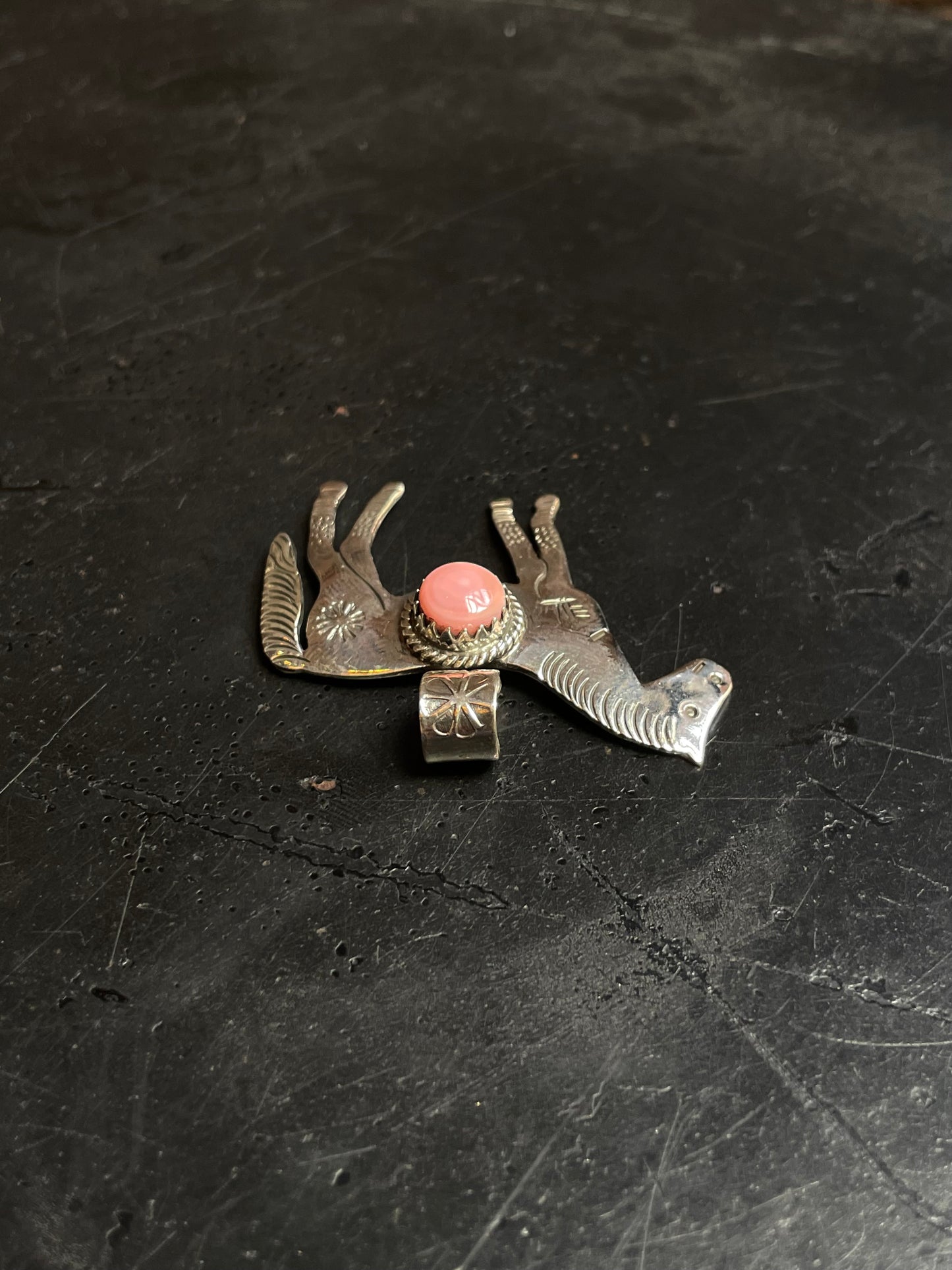 Pink Conch Horse Pendant | 925 Sterling Silver E254