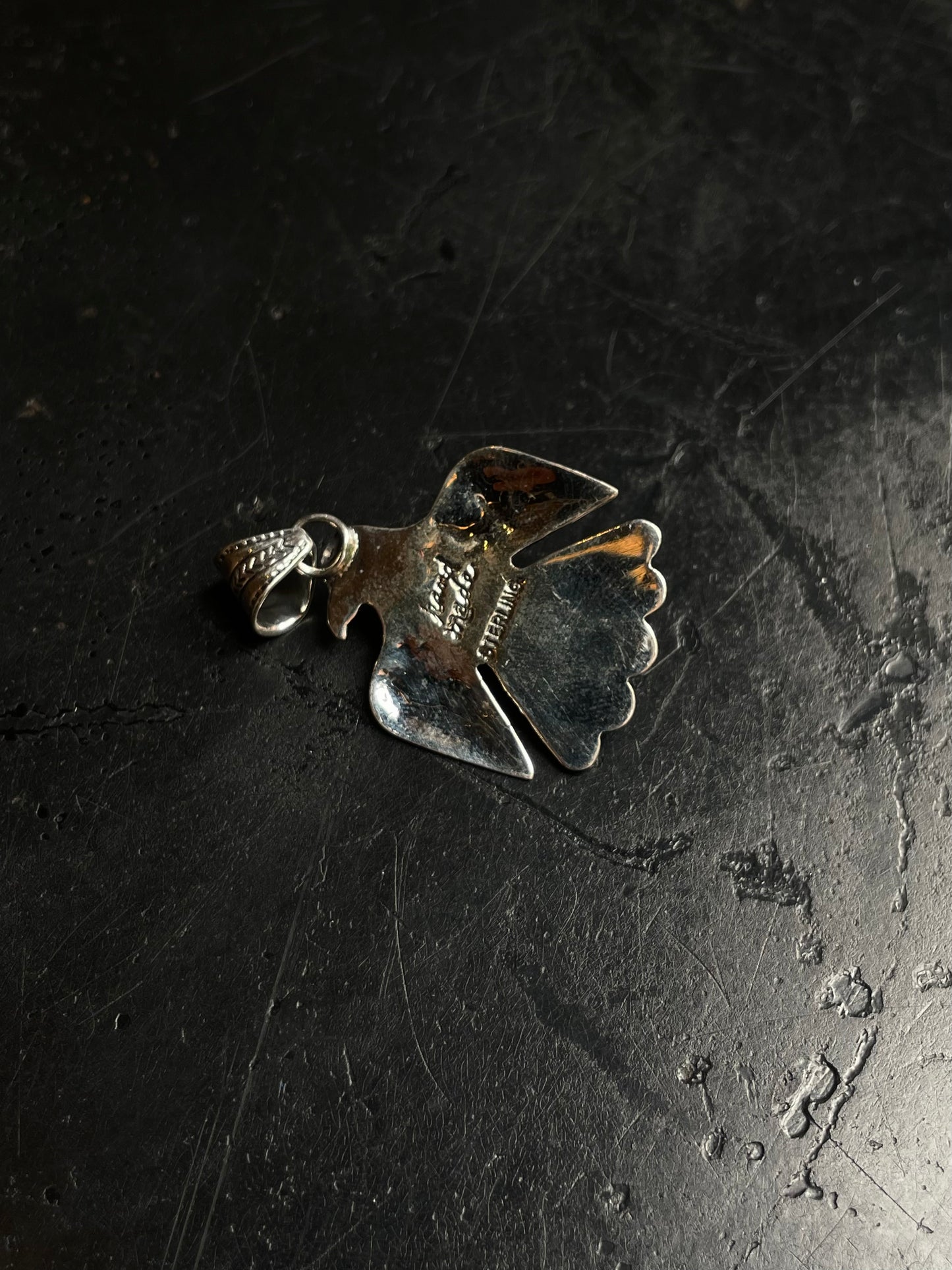 Pink Conch Thunderbird Pendant | 925 Sterling Silver C962