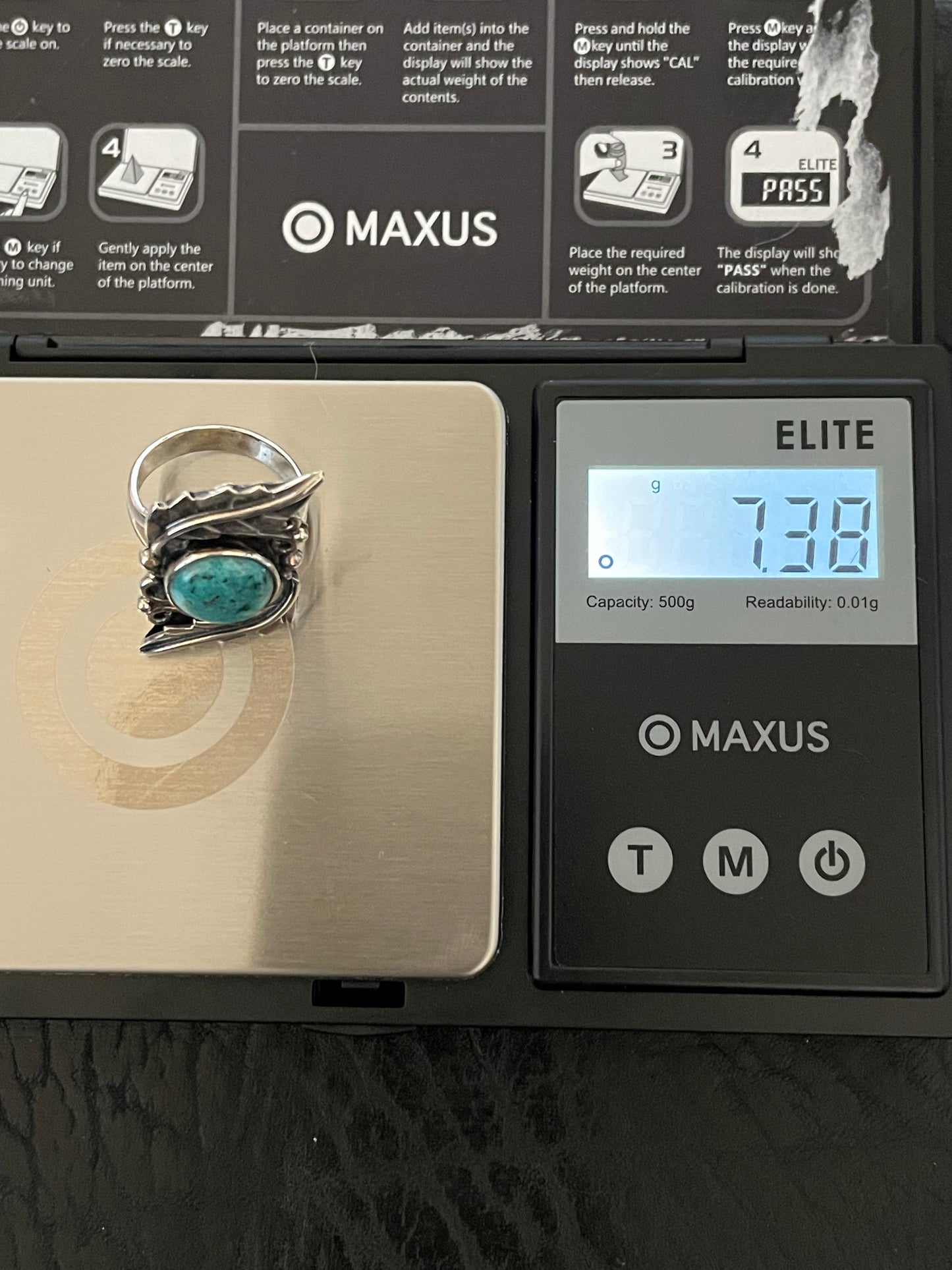 Kingman Turquoise Feather Ring Size 5.75 | 925 Sterling Silver Southwest E167