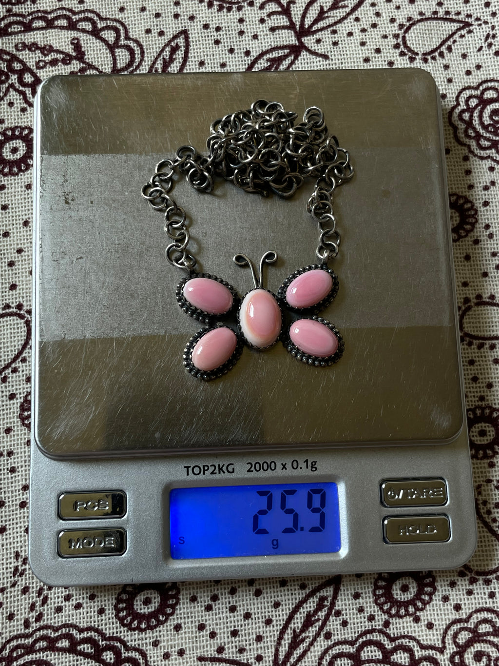 Pink Conch Butterfly Necklace | 925 Sterling Silver D323