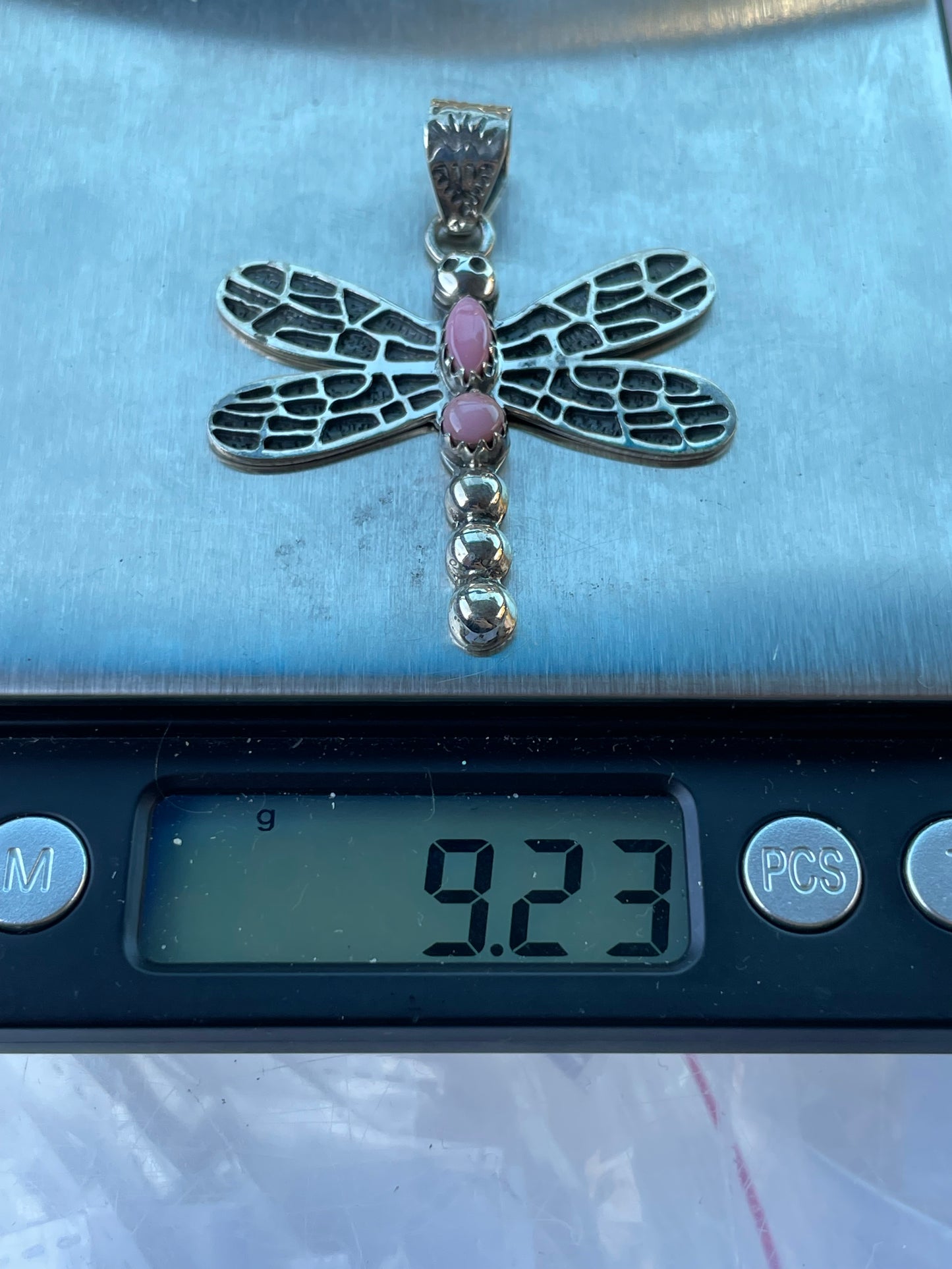 Pink Conch Dragonfly Pendant | Sterling Silver 925 C775