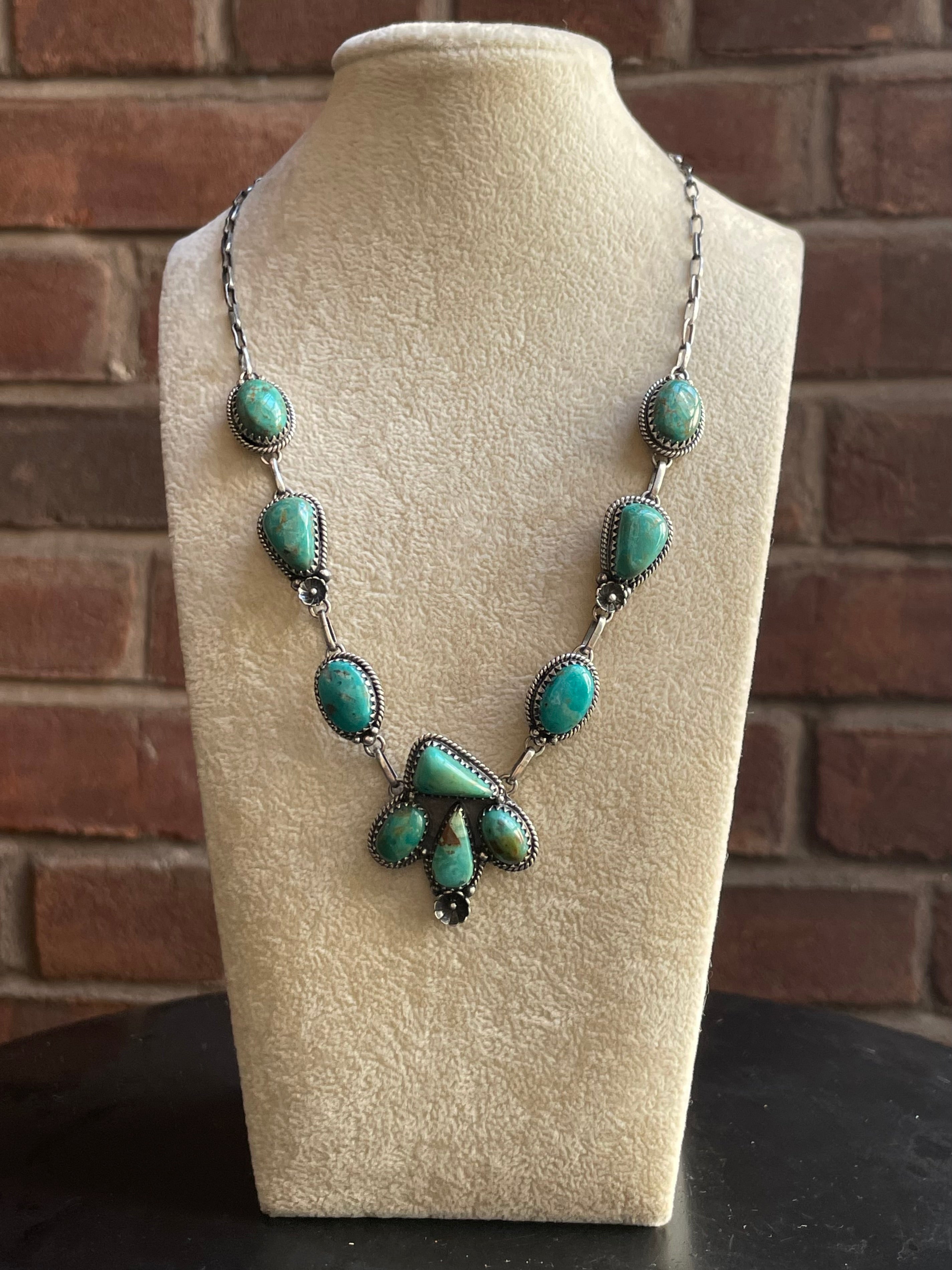 Kingman Turquoise Lariat Necklace | 925 Sterling Silver G603