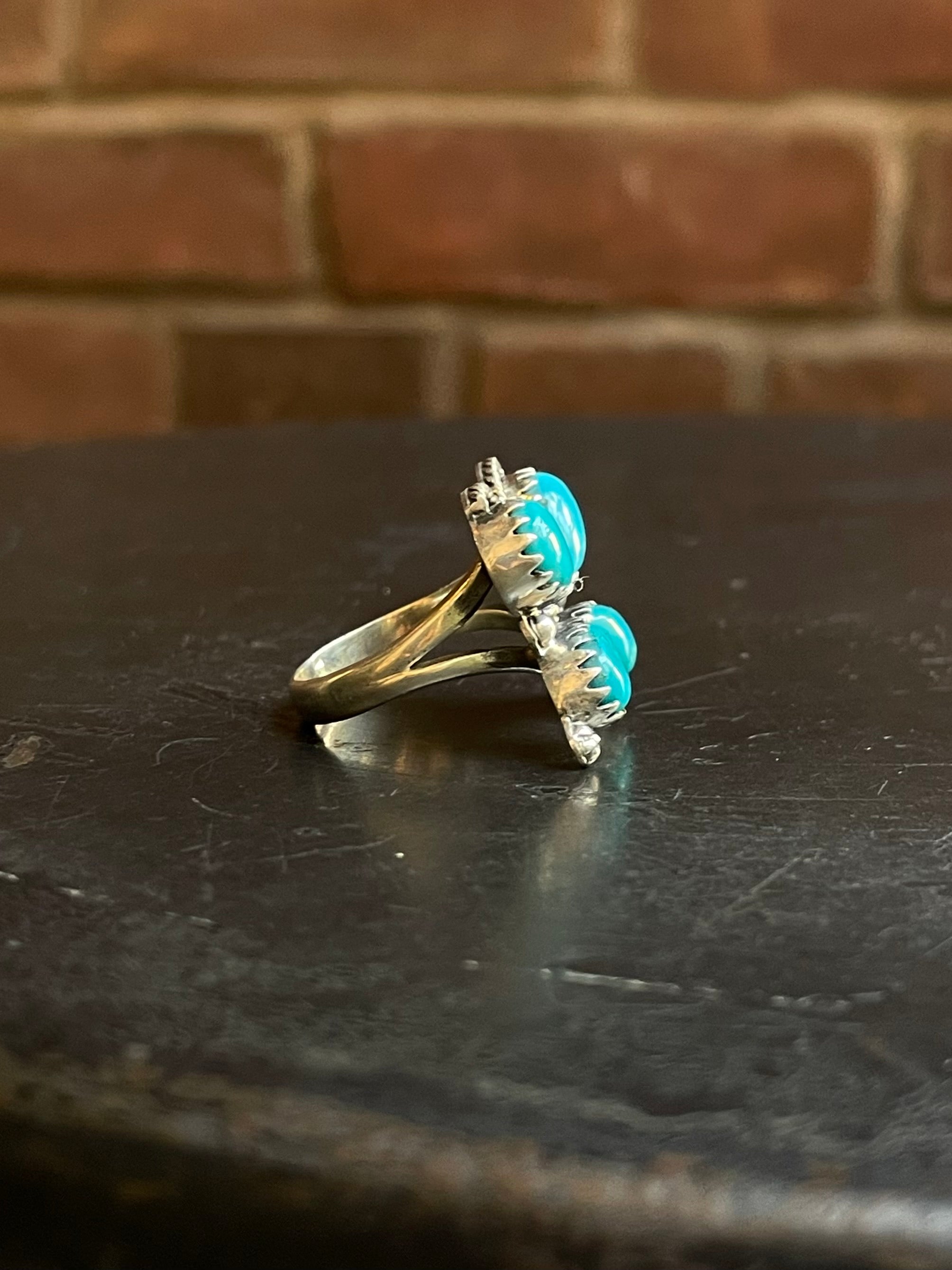 Turquoise Butterfly Ring Size 7.5 | Sterling Silver E885