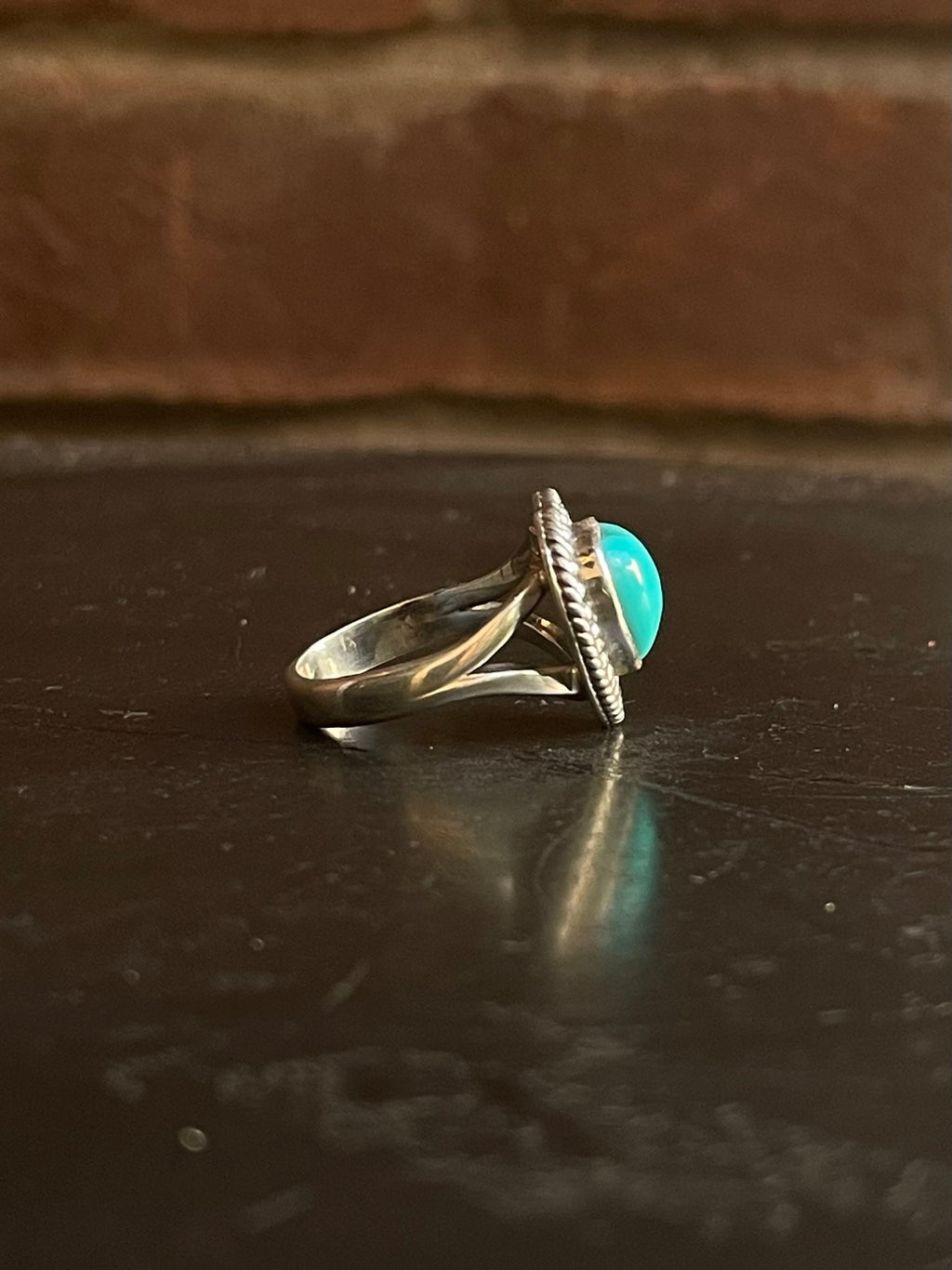 Kingman Turquoise Heart Ring | Sterling Silver | Size 6 G355