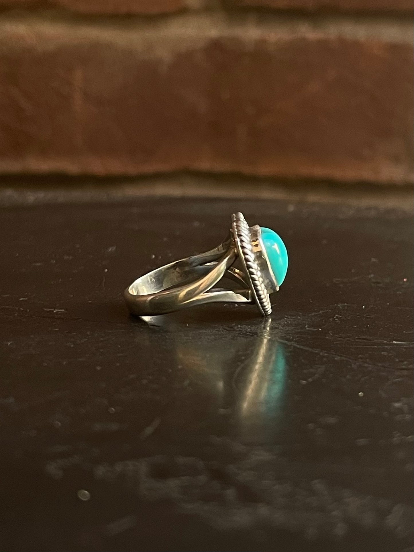 Kingman Turquoise Heart Ring | Sterling Silver | Size 6 G355