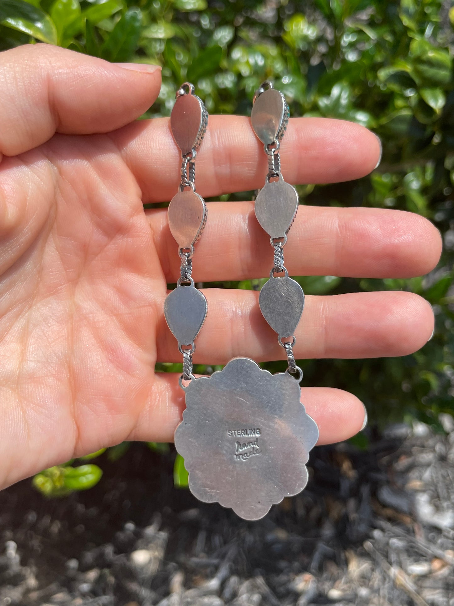 Turquoise Cluster Necklace | 925 Sterling Silver D159