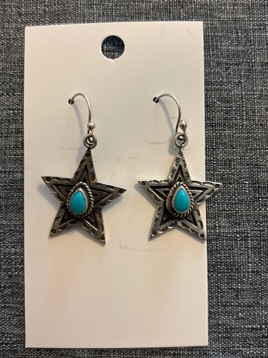 Shea Order: Kingman Turquoise Star Earrings | Stamped Hook E662