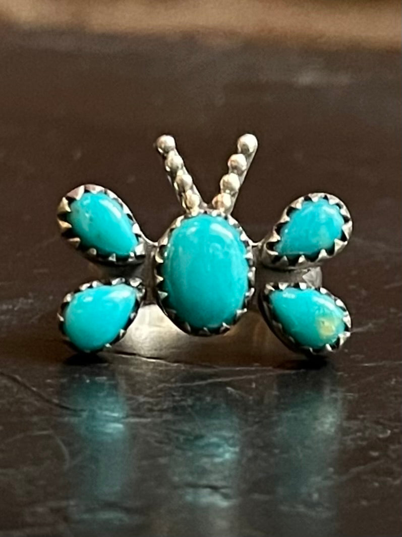 Kingman Turquoise Butterfly Ring Size 5.75 | 925 Sterling Silver G493