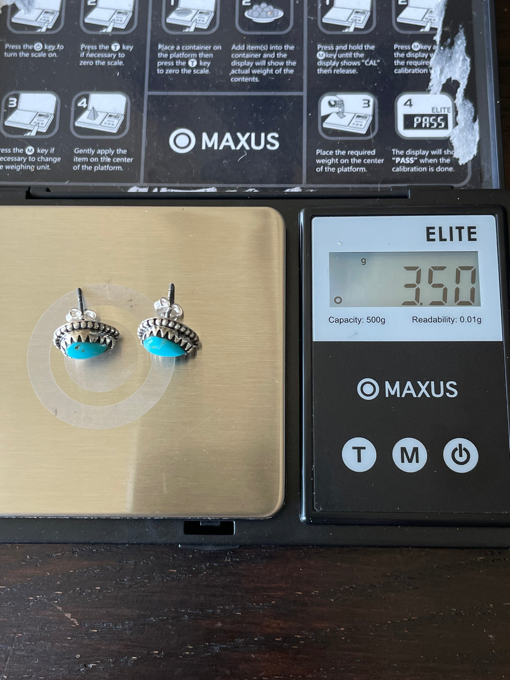 Kingman Turquoise Teardrop Stud Earrings | 925 Sterling Silver E811