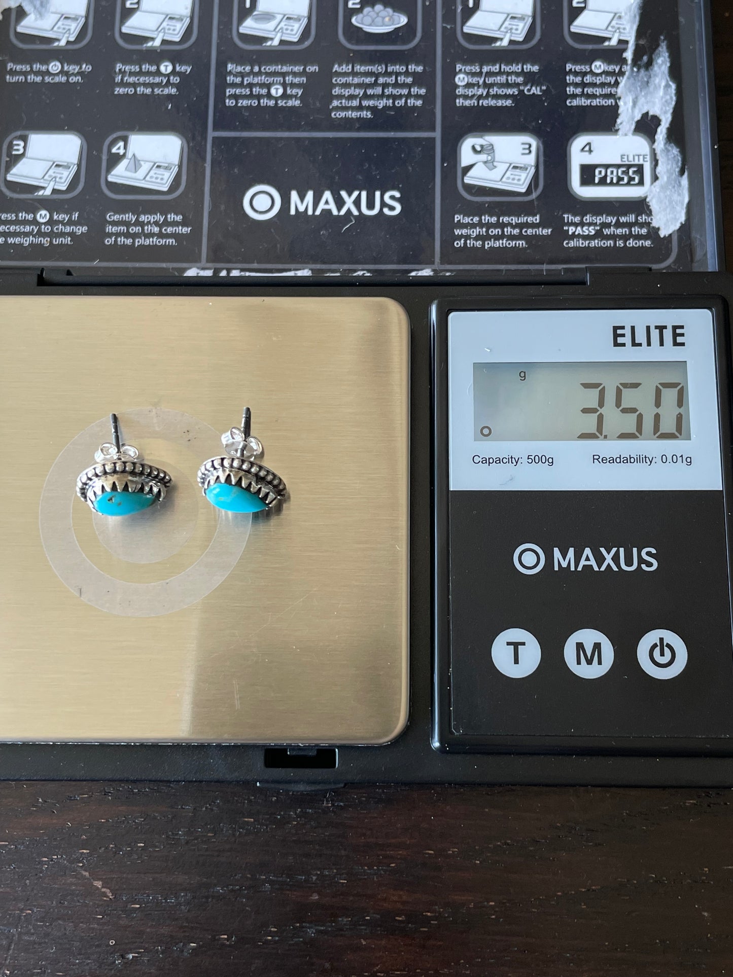 Kingman Turquoise Teardrop Stud Earrings | 925 Sterling Silver E811