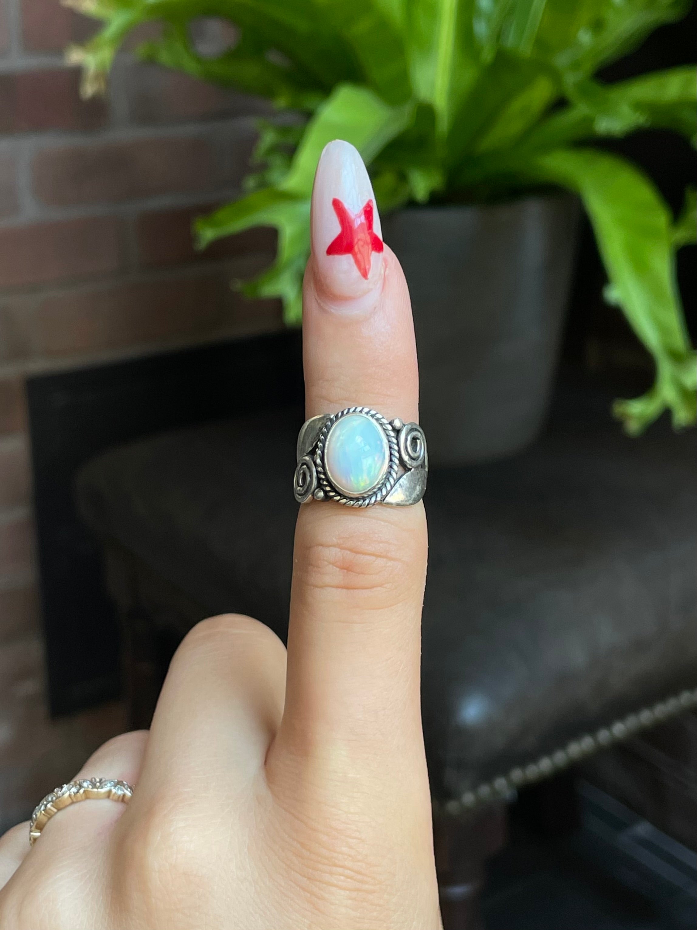 Opal Ring Size 6 | Handcrafted 925 Sterling Silver G646
