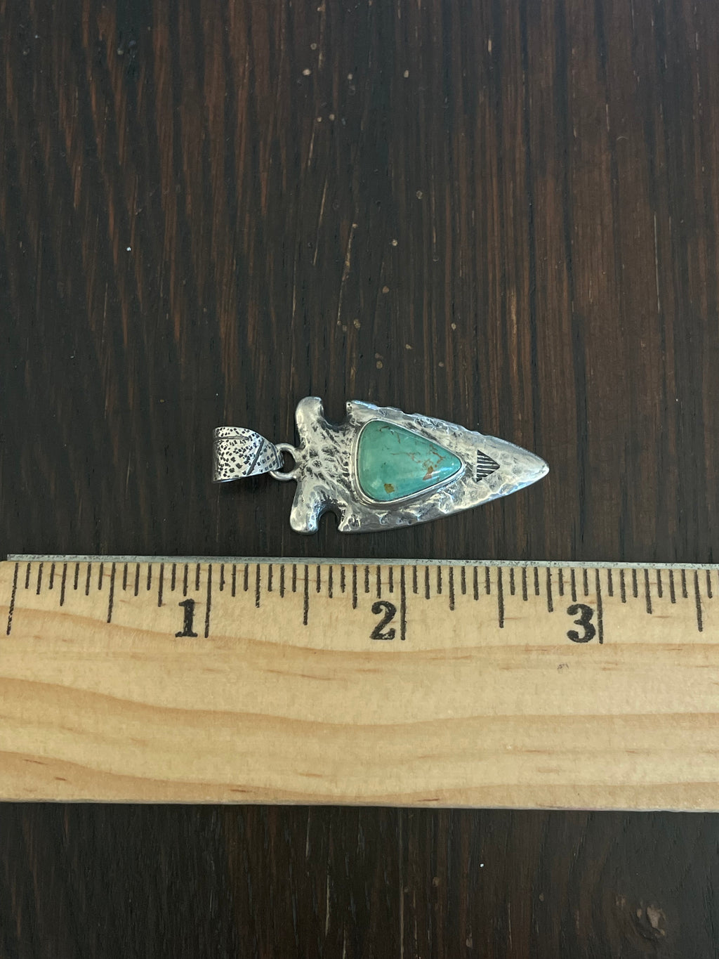 Turquoise Arrowhead Pendant | 925 Sterling Silver E697