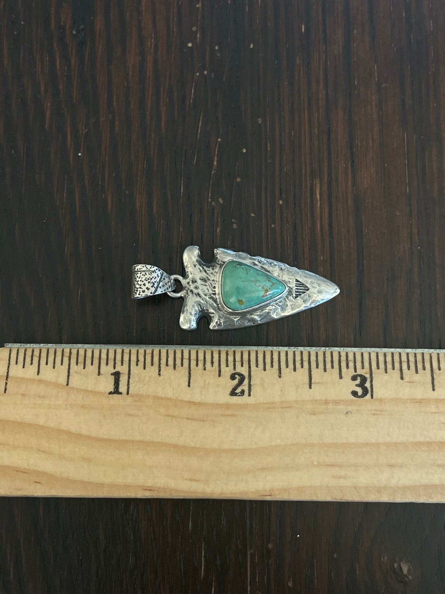 Turquoise Arrowhead Pendant | 925 Sterling Silver E697