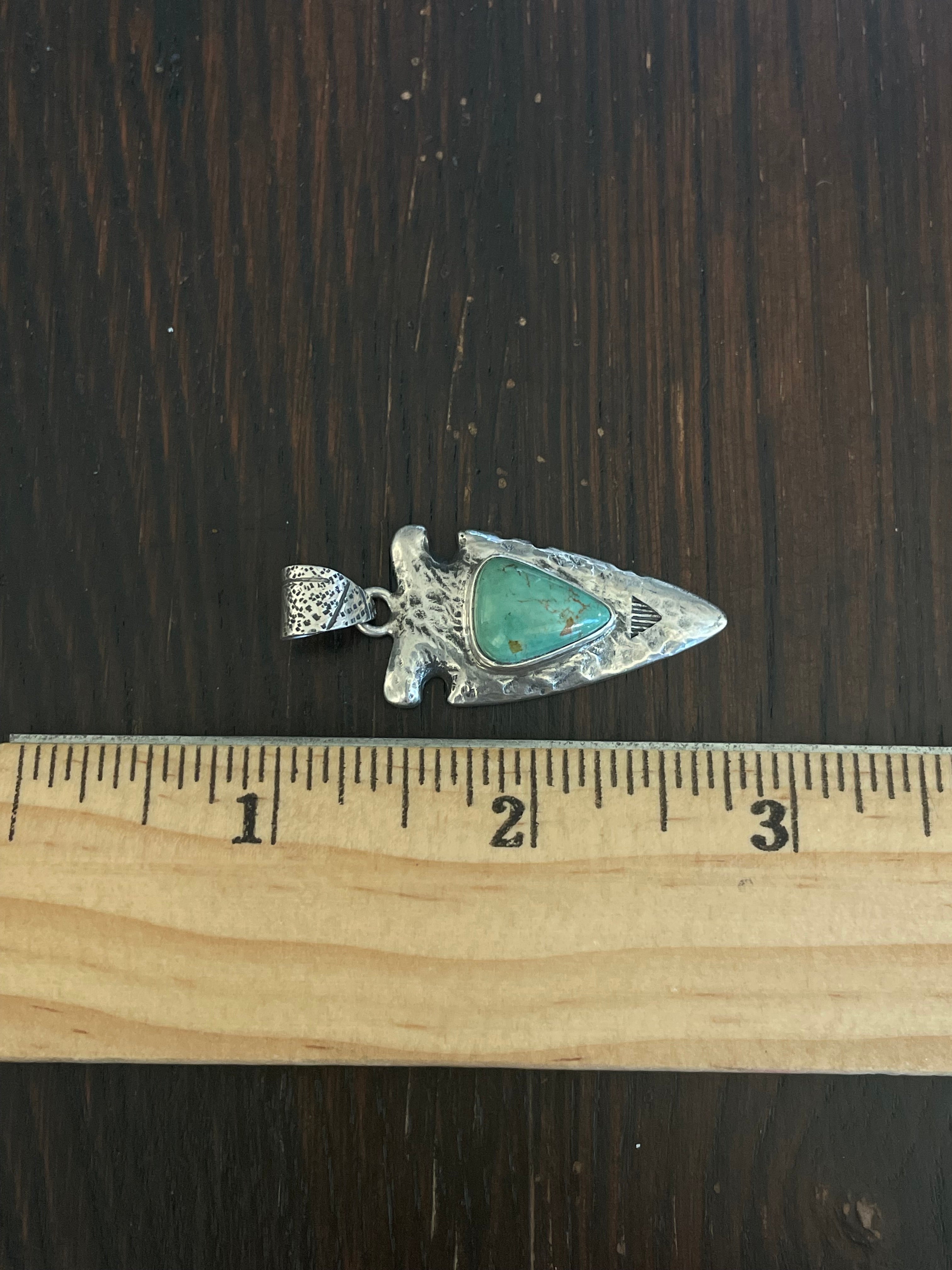 Turquoise Arrowhead Pendant | 925 Sterling Silver E697
