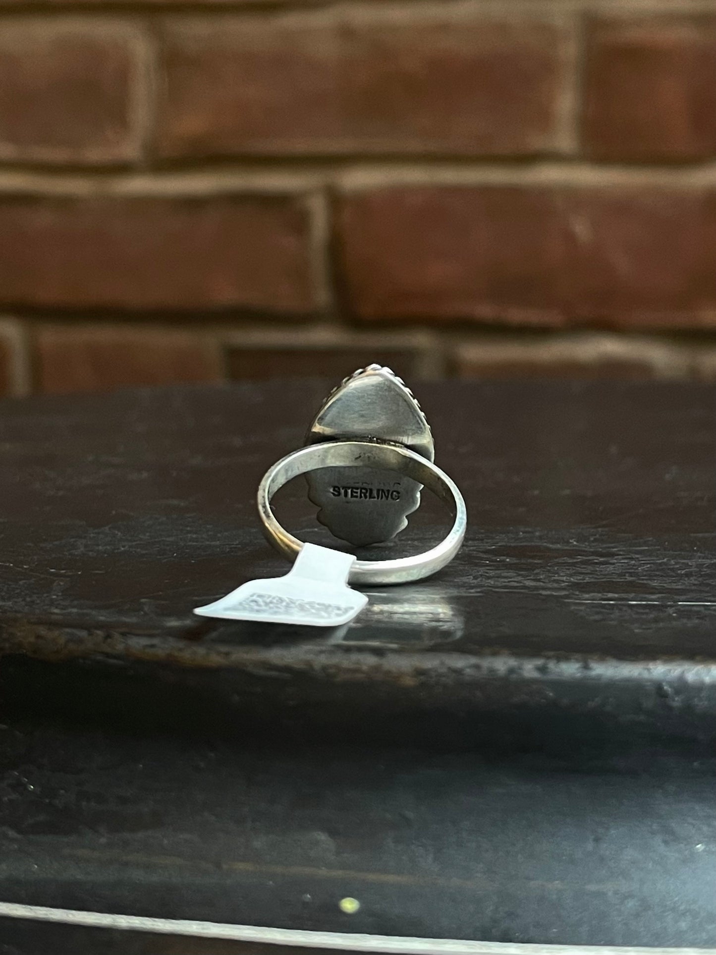 Pink Conch Teardrop Ring | Sterling Silver | Size 8 | A737