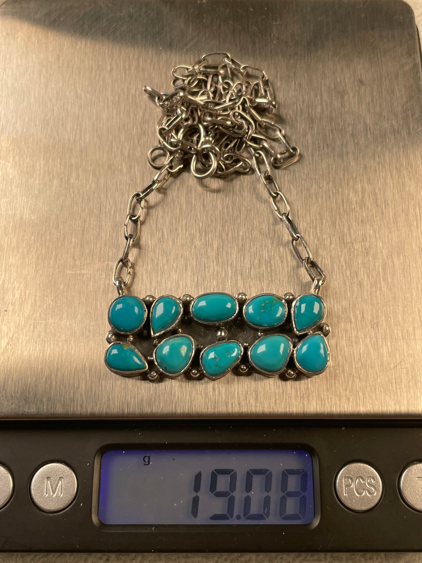 Turquoise Bar Necklace | 925 Sterling Silver D162