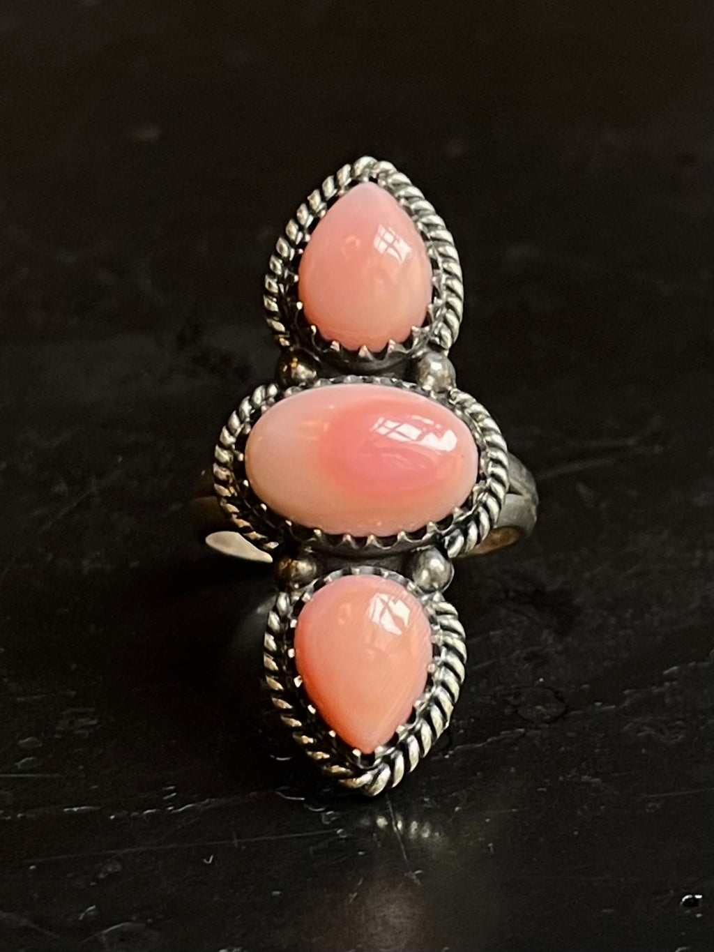 Pink Conch Ring Size 7 | 925 Sterling Silver G167