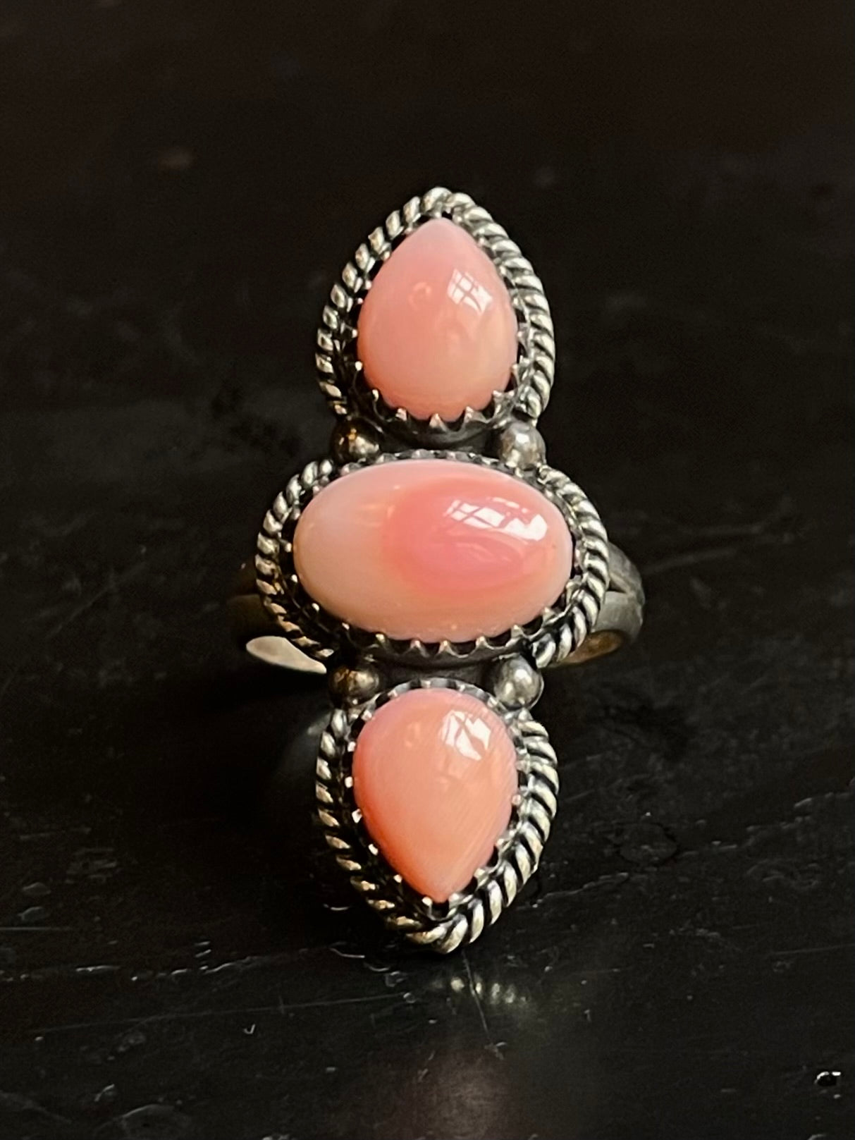 Pink Conch Ring Size 7 | 925 Sterling Silver G167