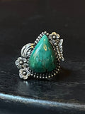 Turquoise Butterfly Floral Ring | 925 Sterling Silver Size 7 E430