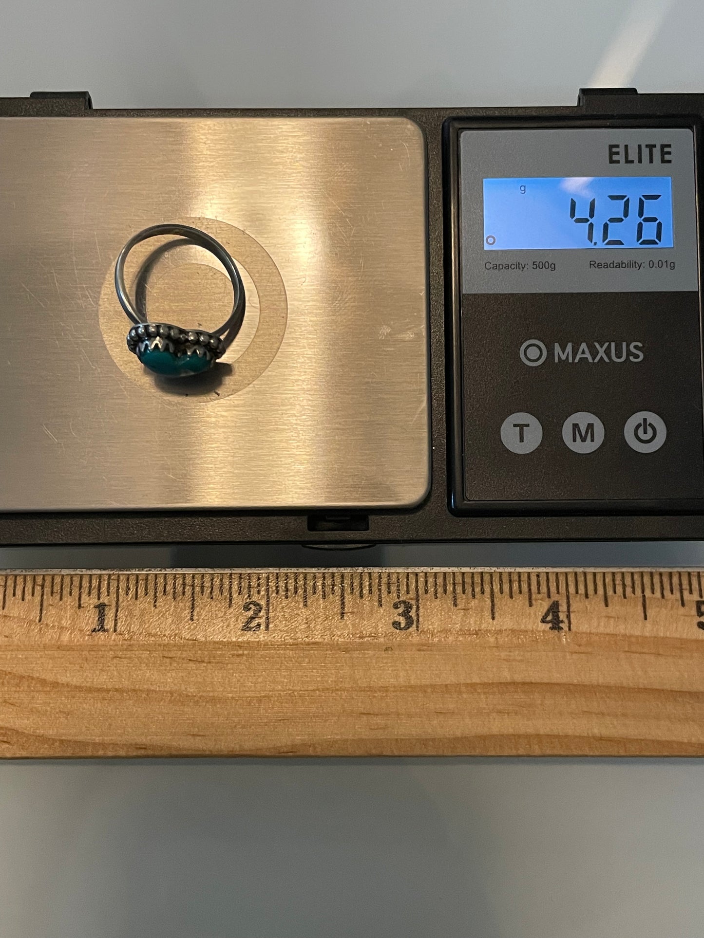 Kingman Turquoise Heart Ring | Sterling Silver | Size 8  G361